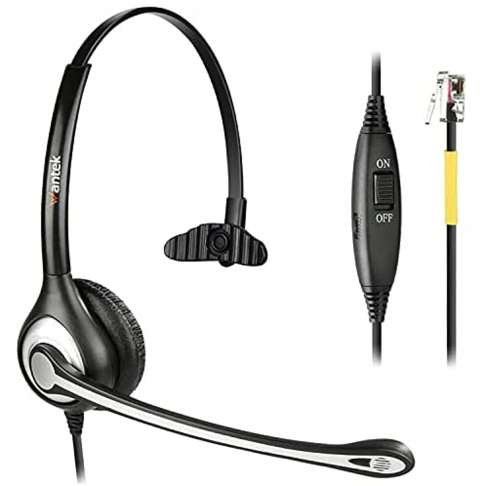 Auriculares Wantek Para Telefono RJ9 Cancelacion de Ruido