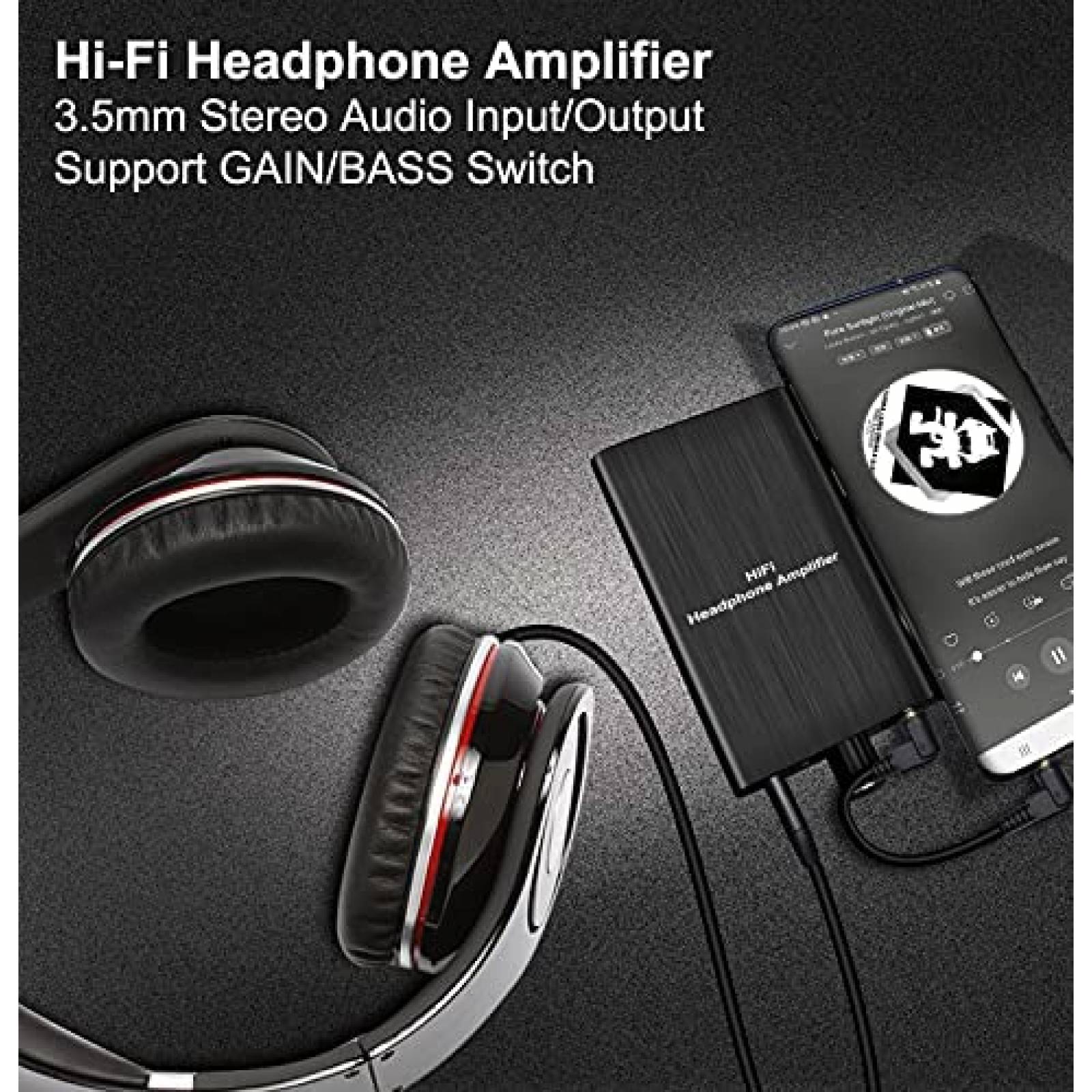 Amplificador Portátil Jin-T AA015 3.5mm Batería Litio -Negro