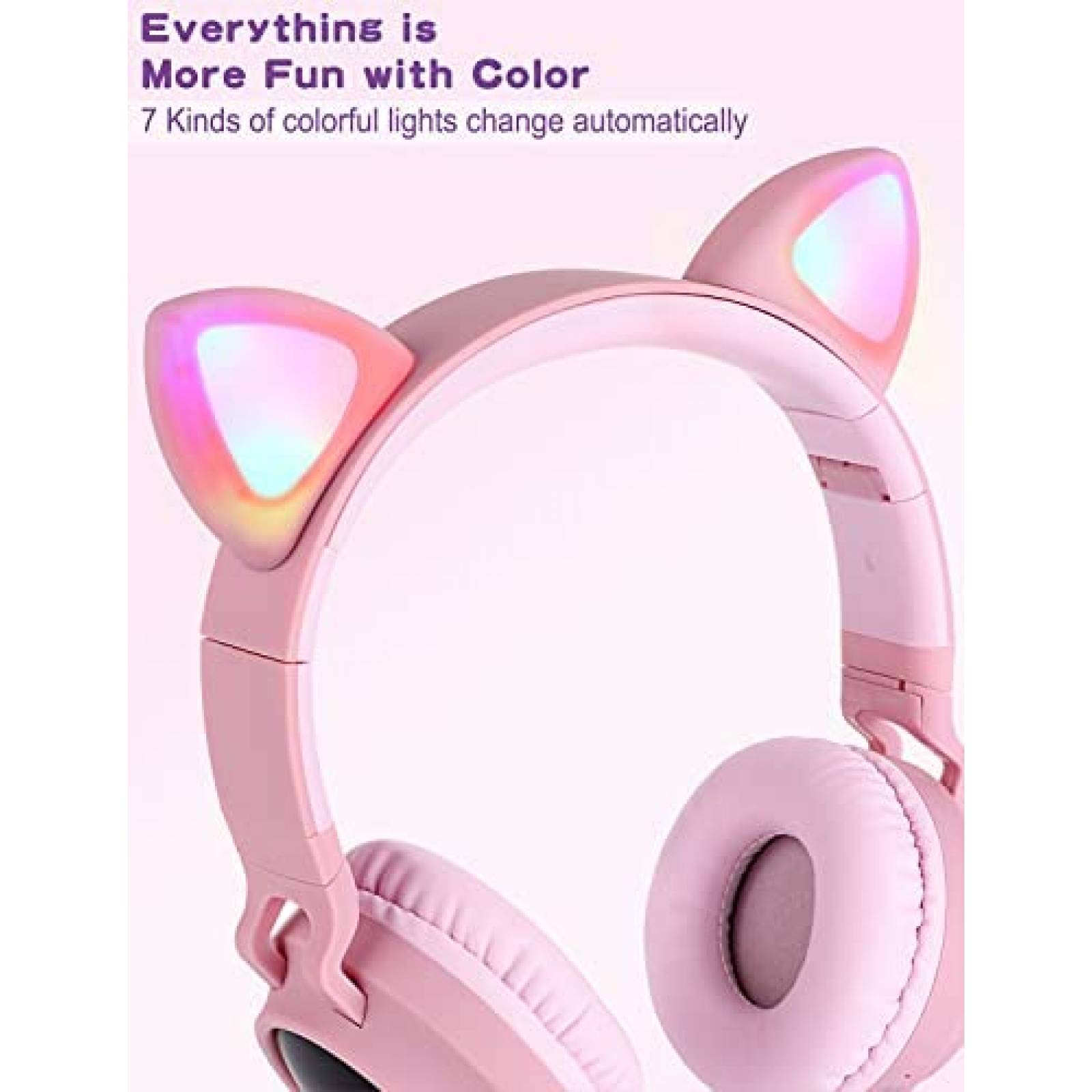 Audifonos Usoun Cat Ear Inalambricos Para Niños -Rosa