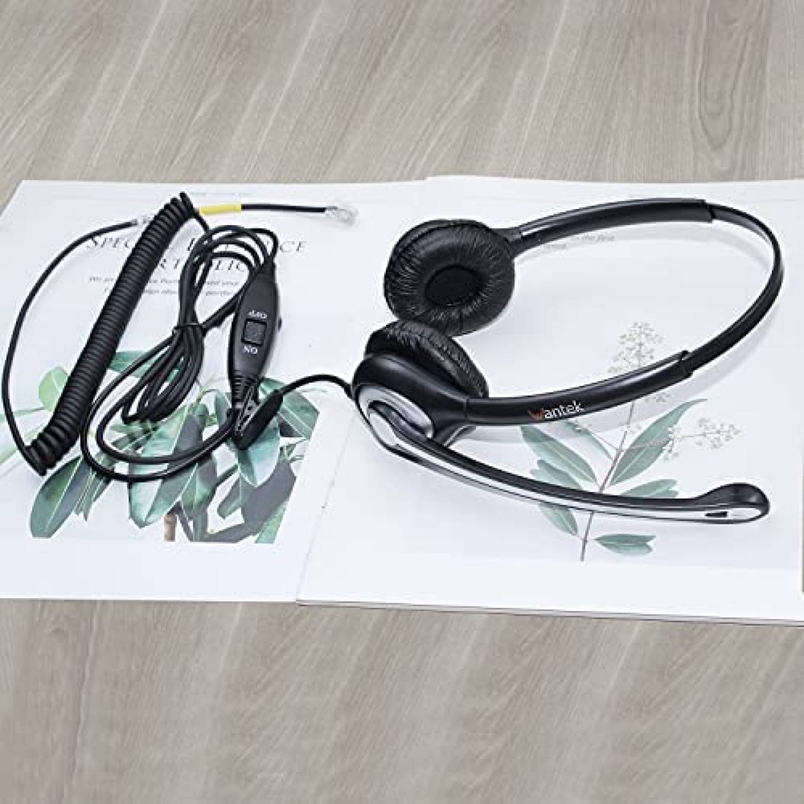 Headset Wantek RJ9 de Entrada RJ45 para Yealink -Negro