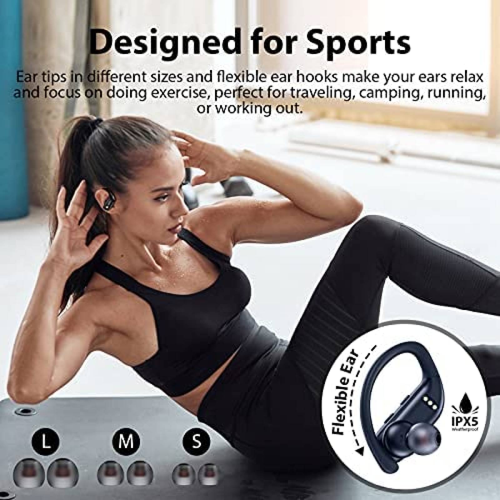 Auriculares bmanl T16 Bluetooth LED Inalámbrico -Negro