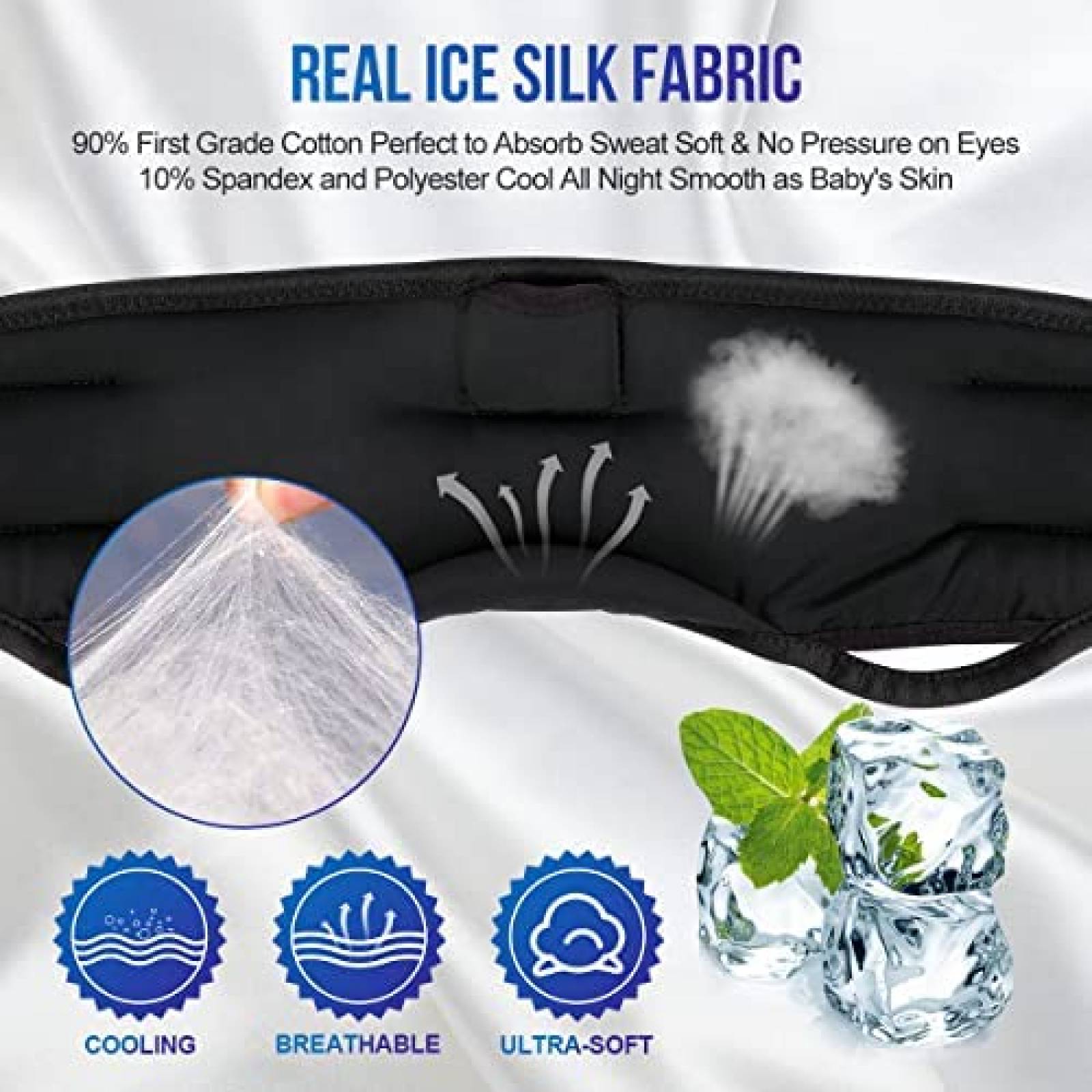 Banda para Dormir Bluetooth MUSICOZY Ajustable -Negro Mate