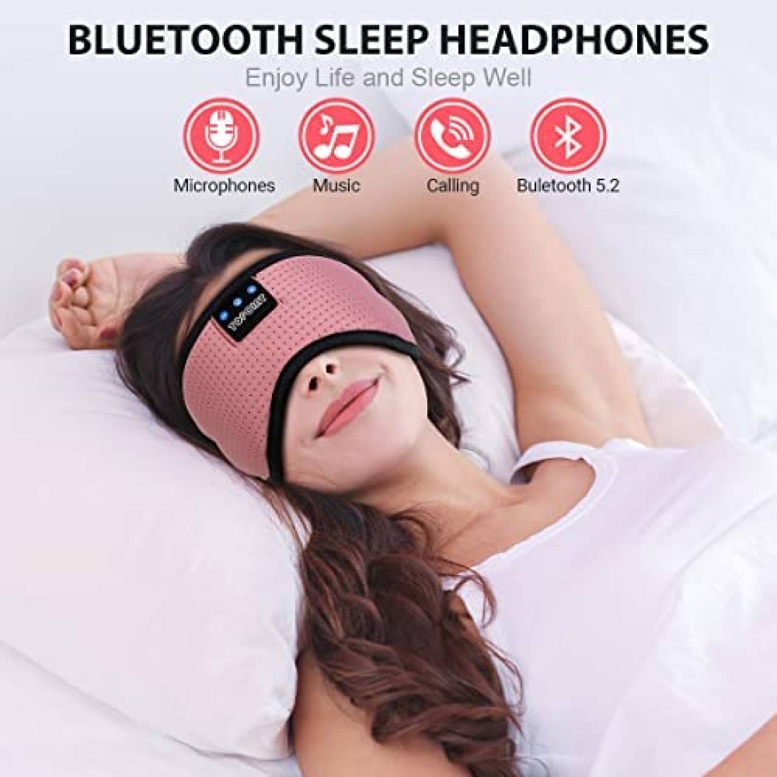 Banda para Dormir Bluetooth TOPOINT Ajustable -Rosa