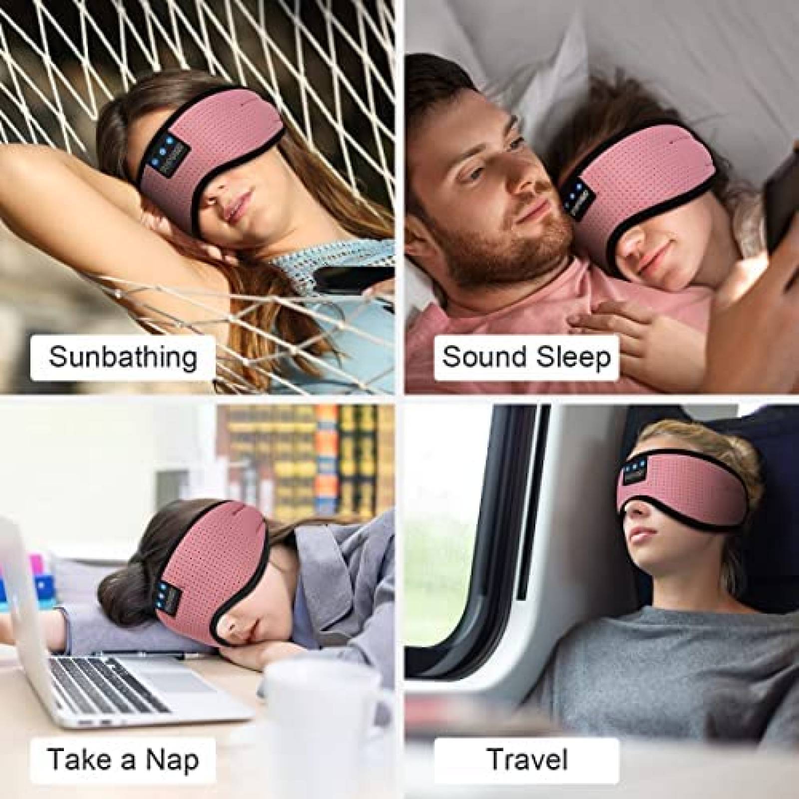 Banda para Dormir Bluetooth TOPOINT Ajustable -Rosa