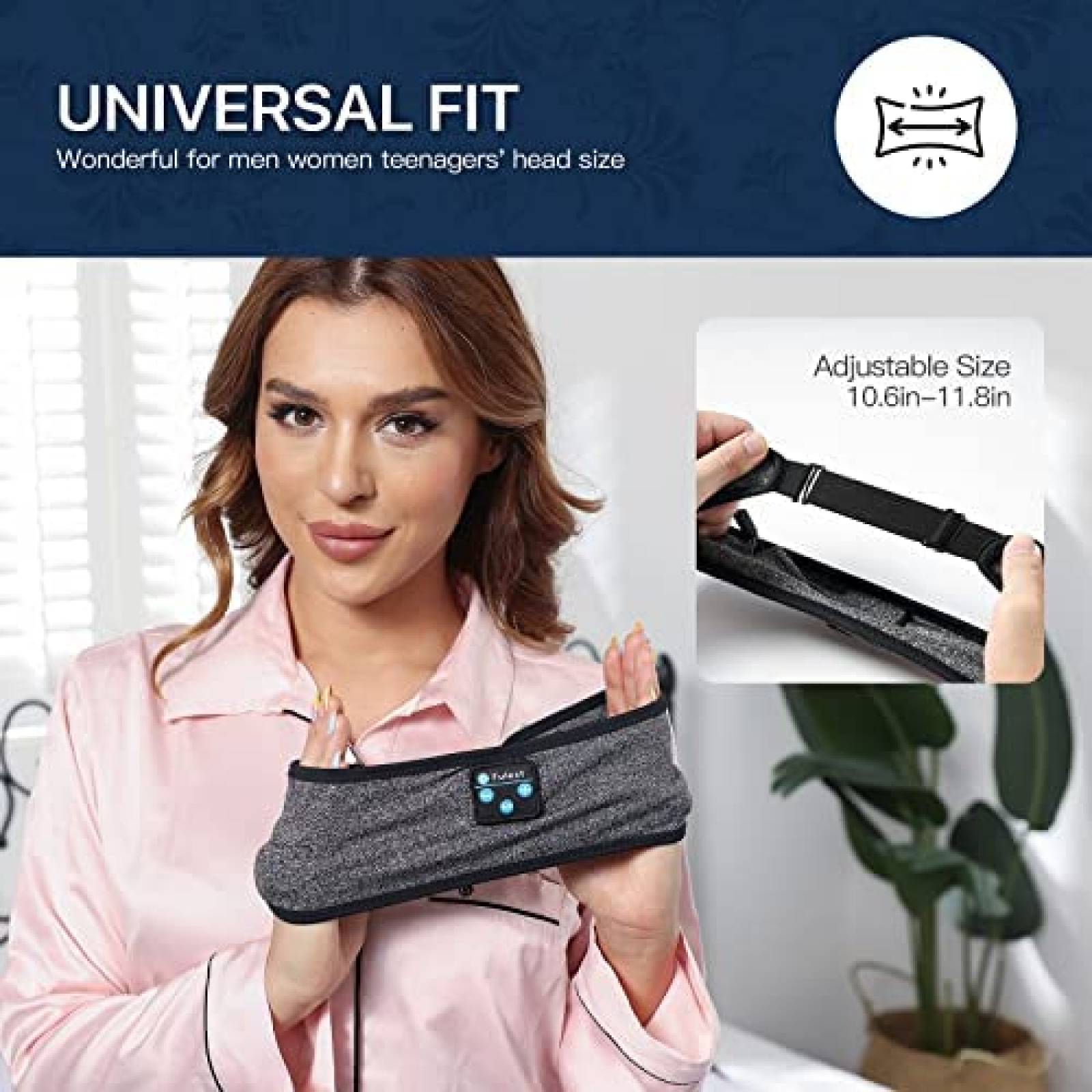 Banda para Dormir Bluetooth Perytong PTL11 Ajustable -Gris