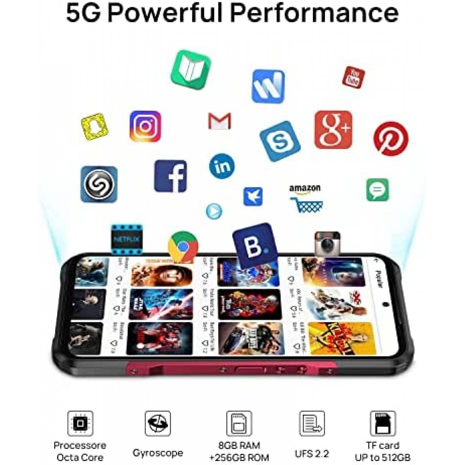 Celular DOOGEE V20 6.43'' 8GB+256GB 64MP+20MP -Negro