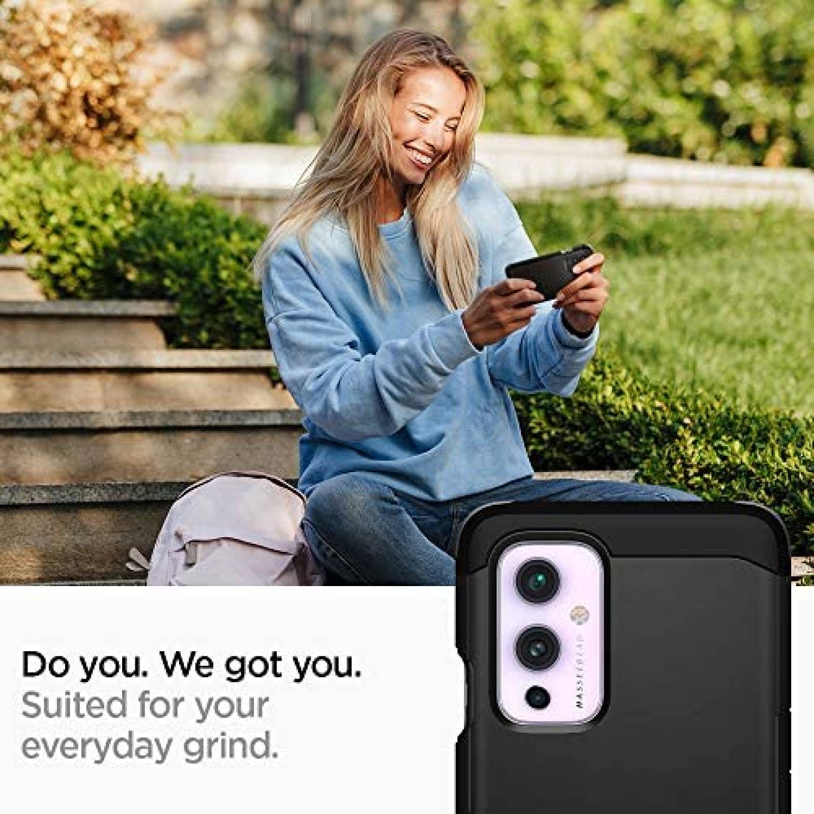 Funda Spigen Tough Armor para OnePlus 9 Case 5G -Negro