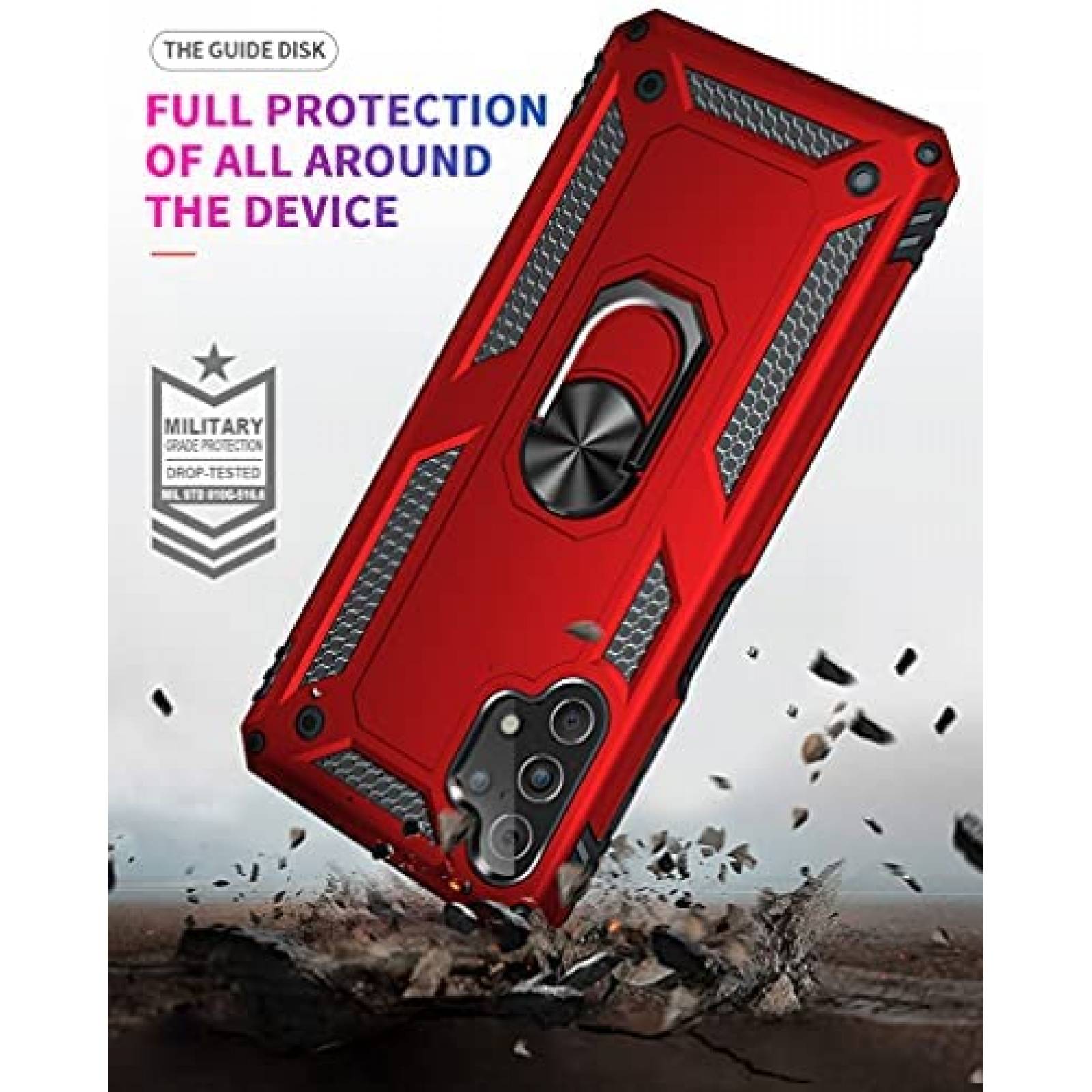 Funda Celular YZOK Galaxy A32 c/Protector de Pantalla -Rojo