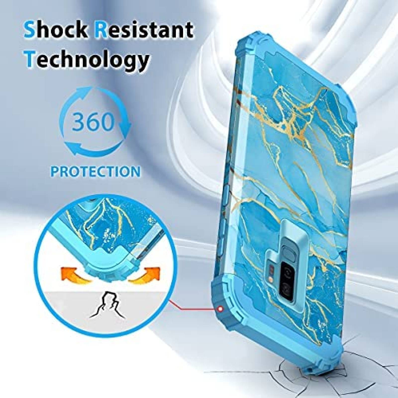 Funda Casetego para Galaxy S9 Plus resistente a golpes -Azul