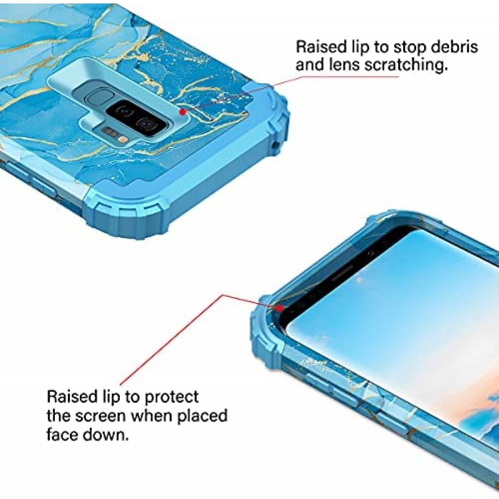 Funda Casetego para Galaxy S9 Plus resistente a golpes -Azul