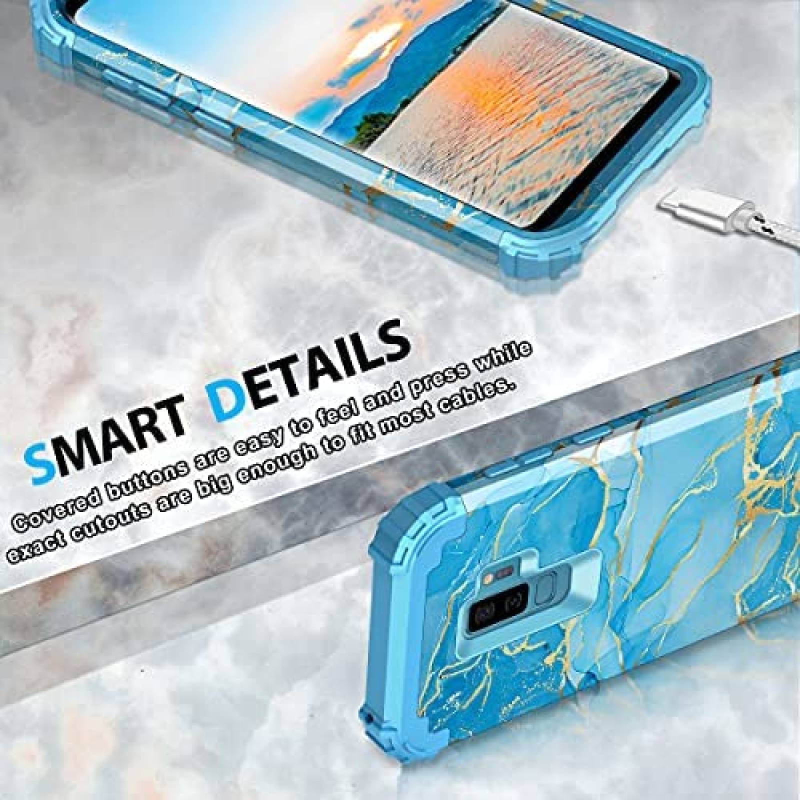 Funda Casetego para Galaxy S9 Plus resistente a golpes -Azul