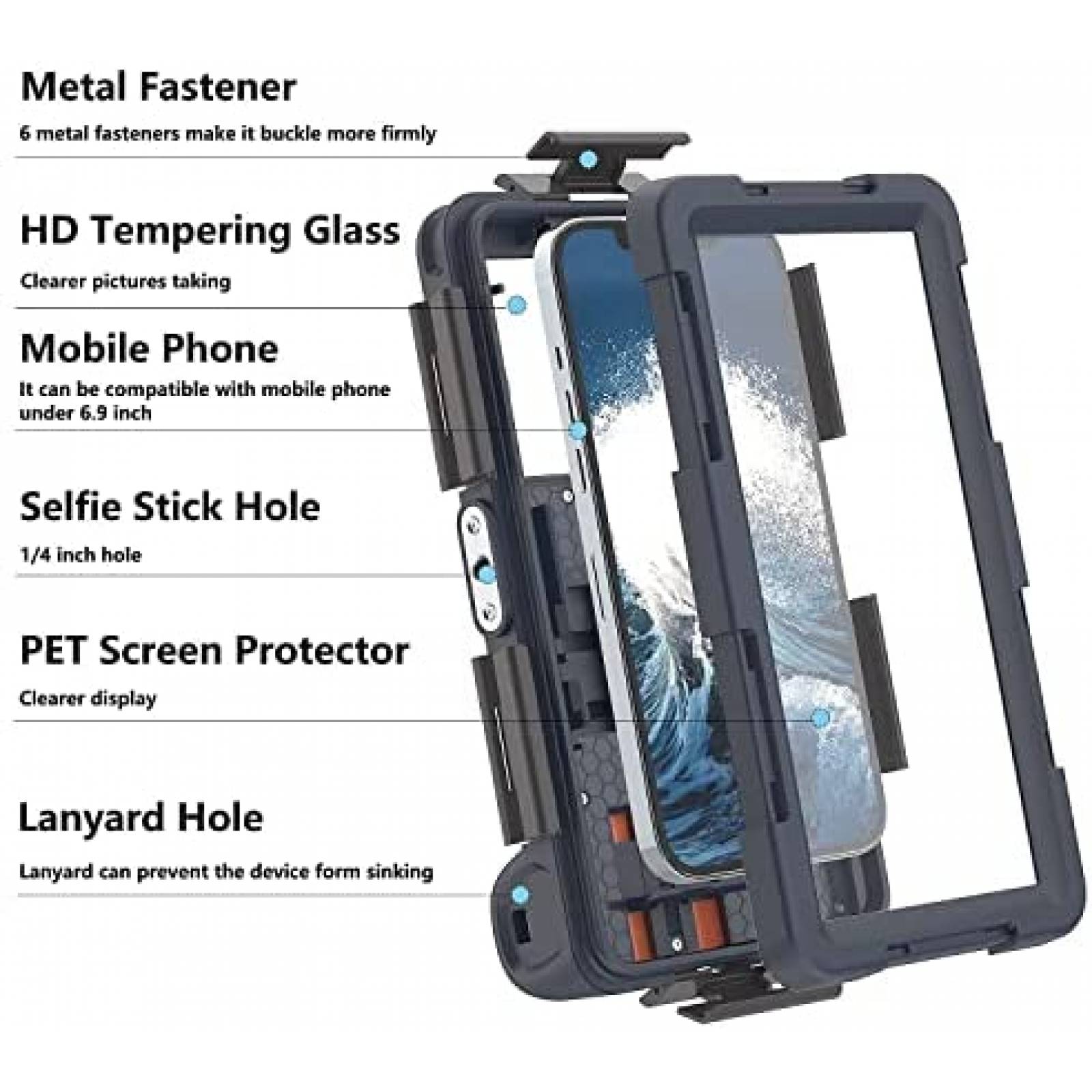 Funda YOGRE Para Fotografia Submarina Impermeable -Azul