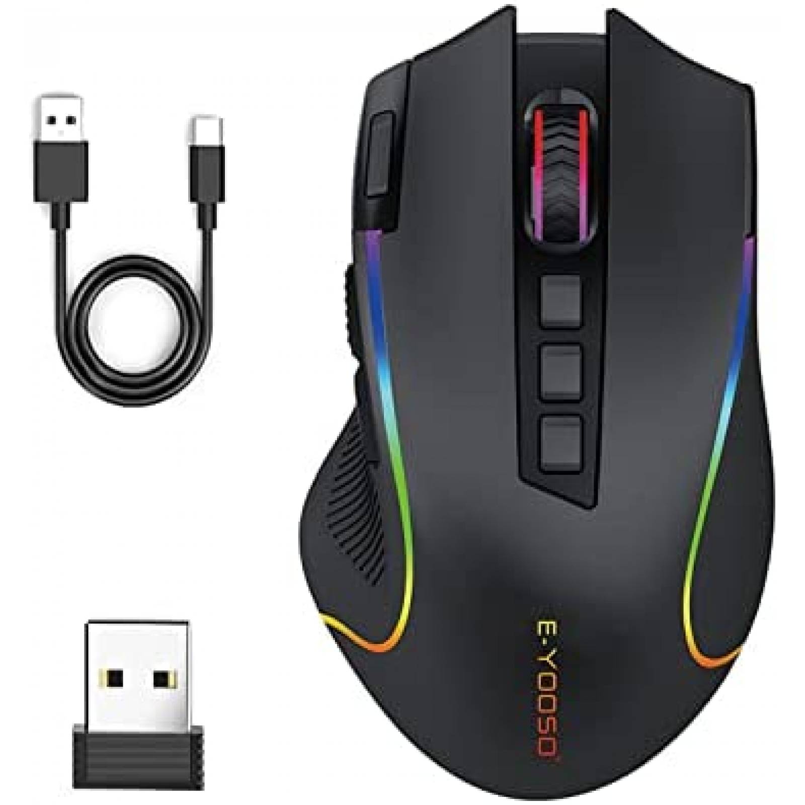 Mouse Gamer E-YOOSO X11 Inalambrico/Cable con 8000 DPI RGB