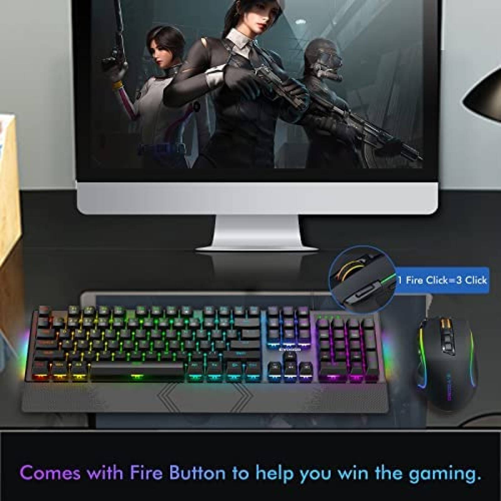 Mouse Gamer E-YOOSO X11 Inalambrico/Cable con 8000 DPI RGB