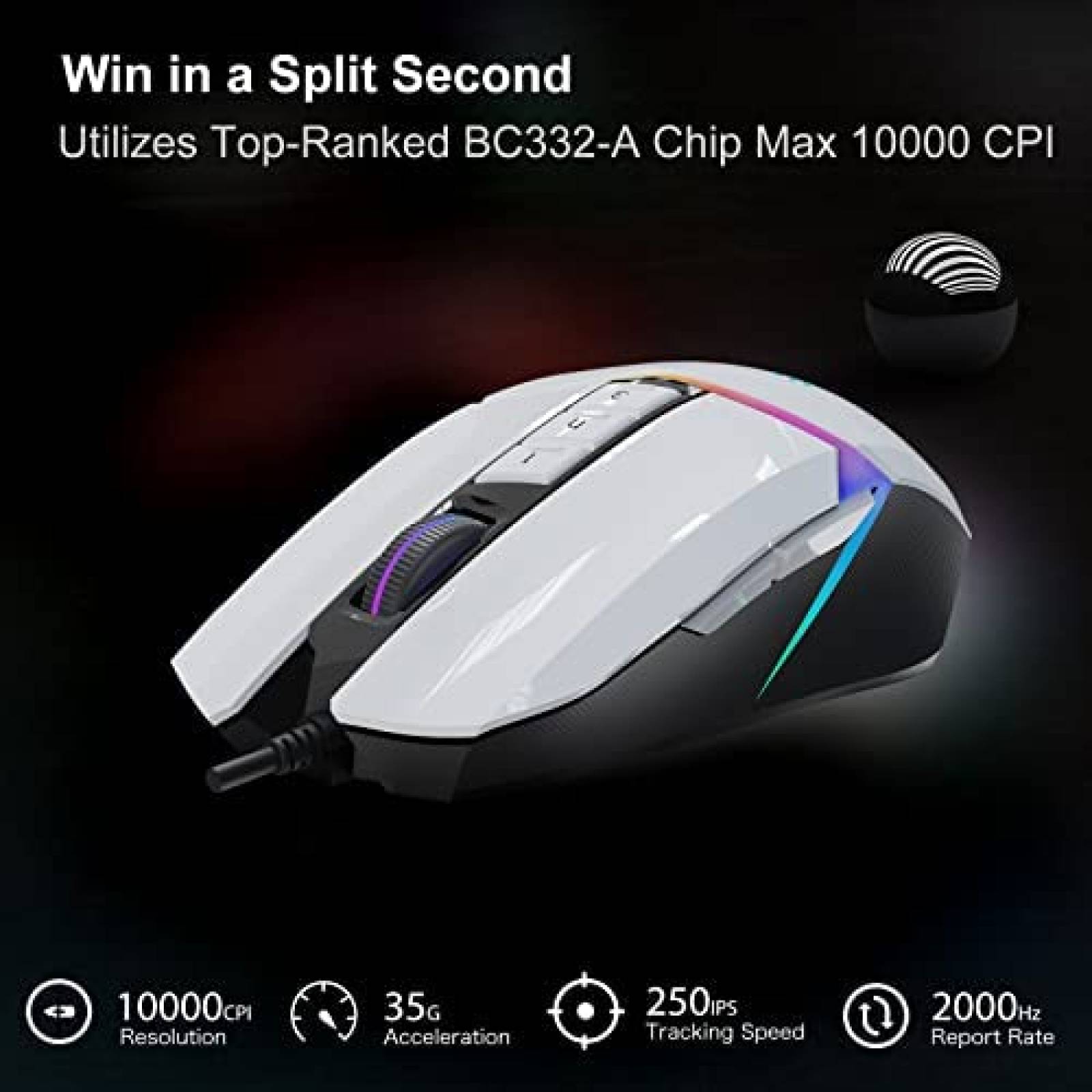 Mouse Gamer Bloody W60Max Programable RGB Con Cable USB