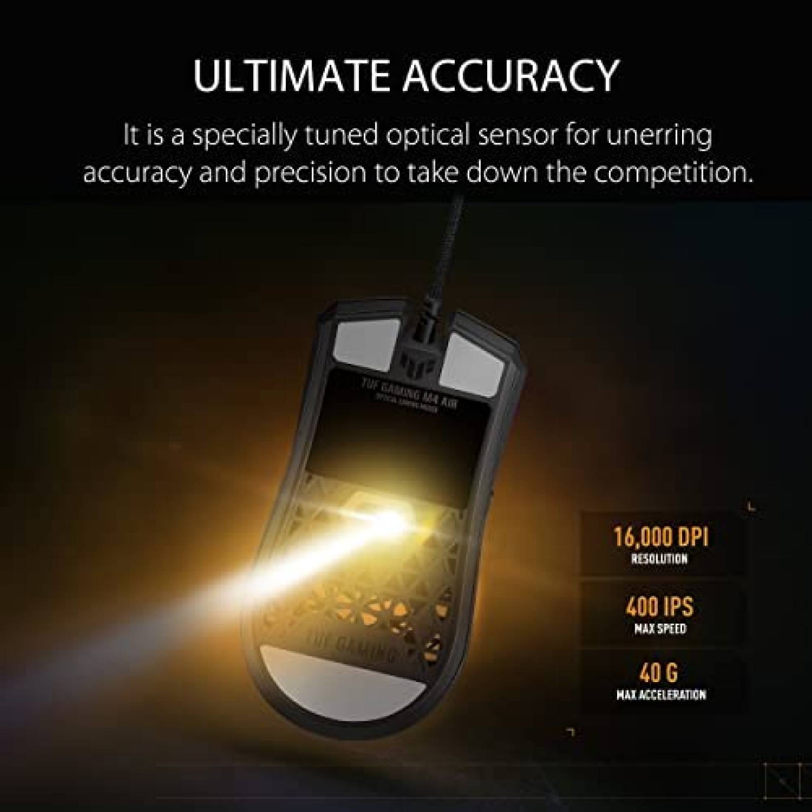 Mouse Gamer ASUS M4 Air 16,000 dpi IPX6 47g -Negro