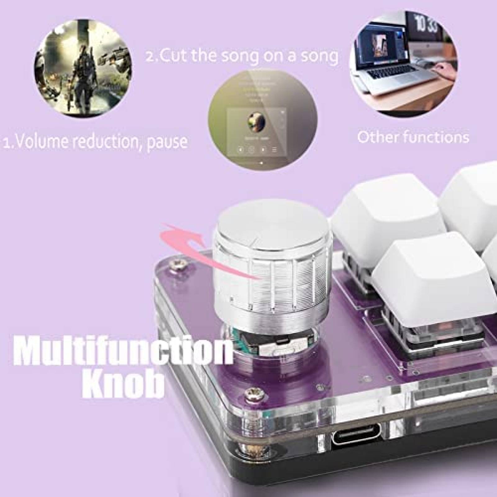 MiniTeclado Gamer Cuifati 6Teclas Mecanico con Una Sola Mano