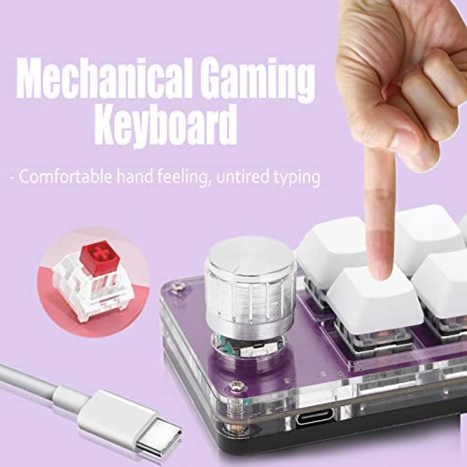 MiniTeclado Gamer Cuifati 6Teclas Mecanico con Una Sola Mano