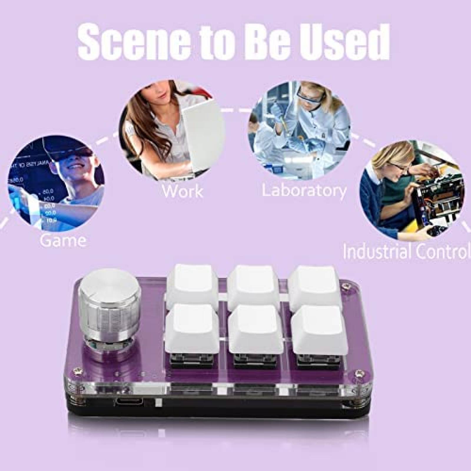 MiniTeclado Gamer Cuifati 6Teclas Mecanico con Una Sola Mano