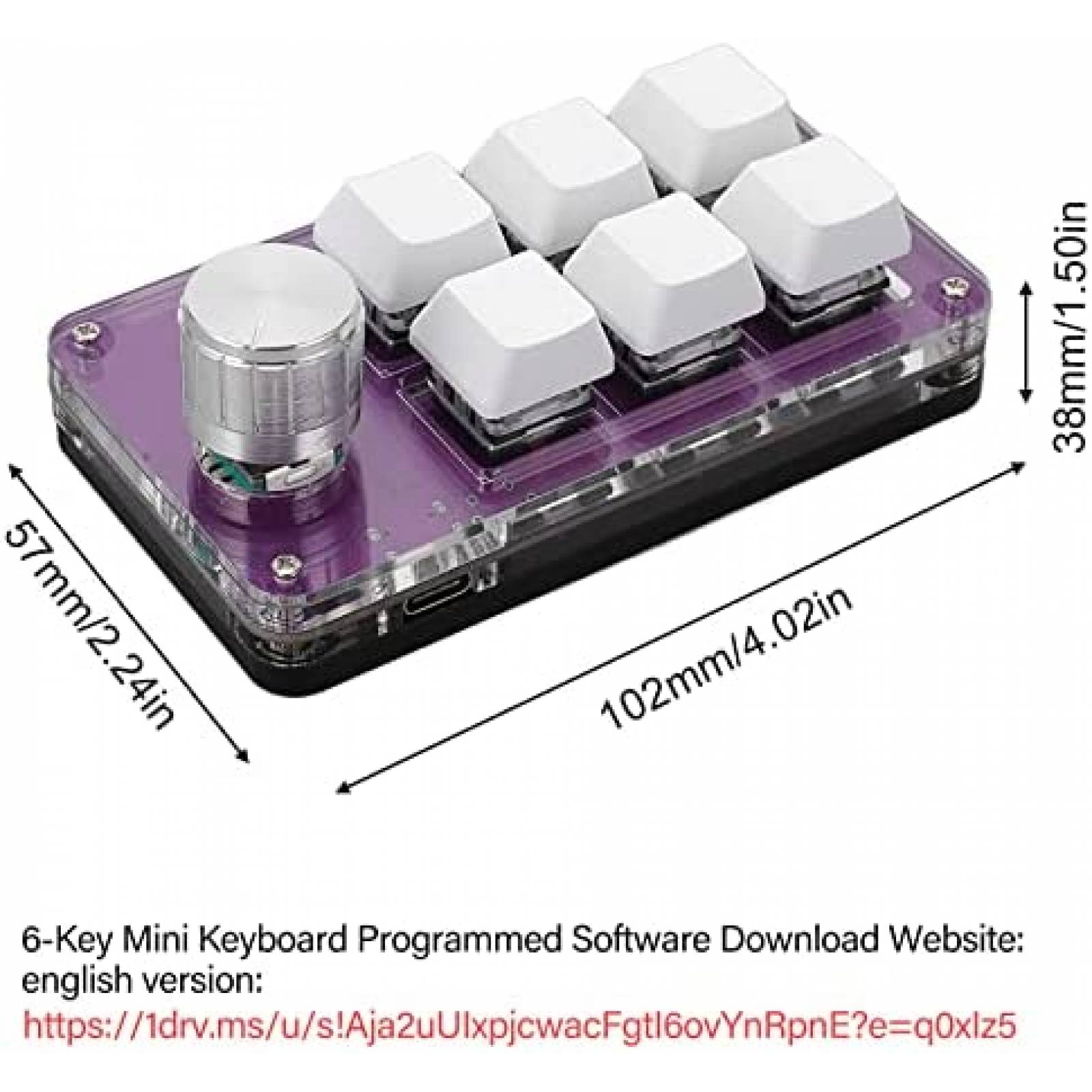 MiniTeclado Gamer Cuifati 6Teclas Mecanico con Una Sola Mano