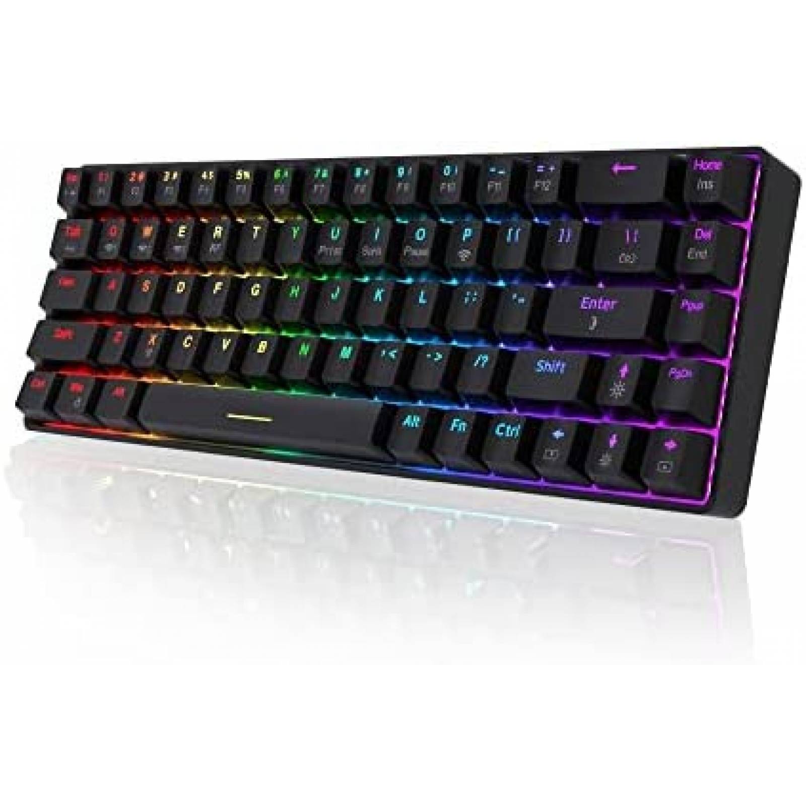 Teclado Bluetooth Gamer RGB NACODEX de 68 Teclas -Negro