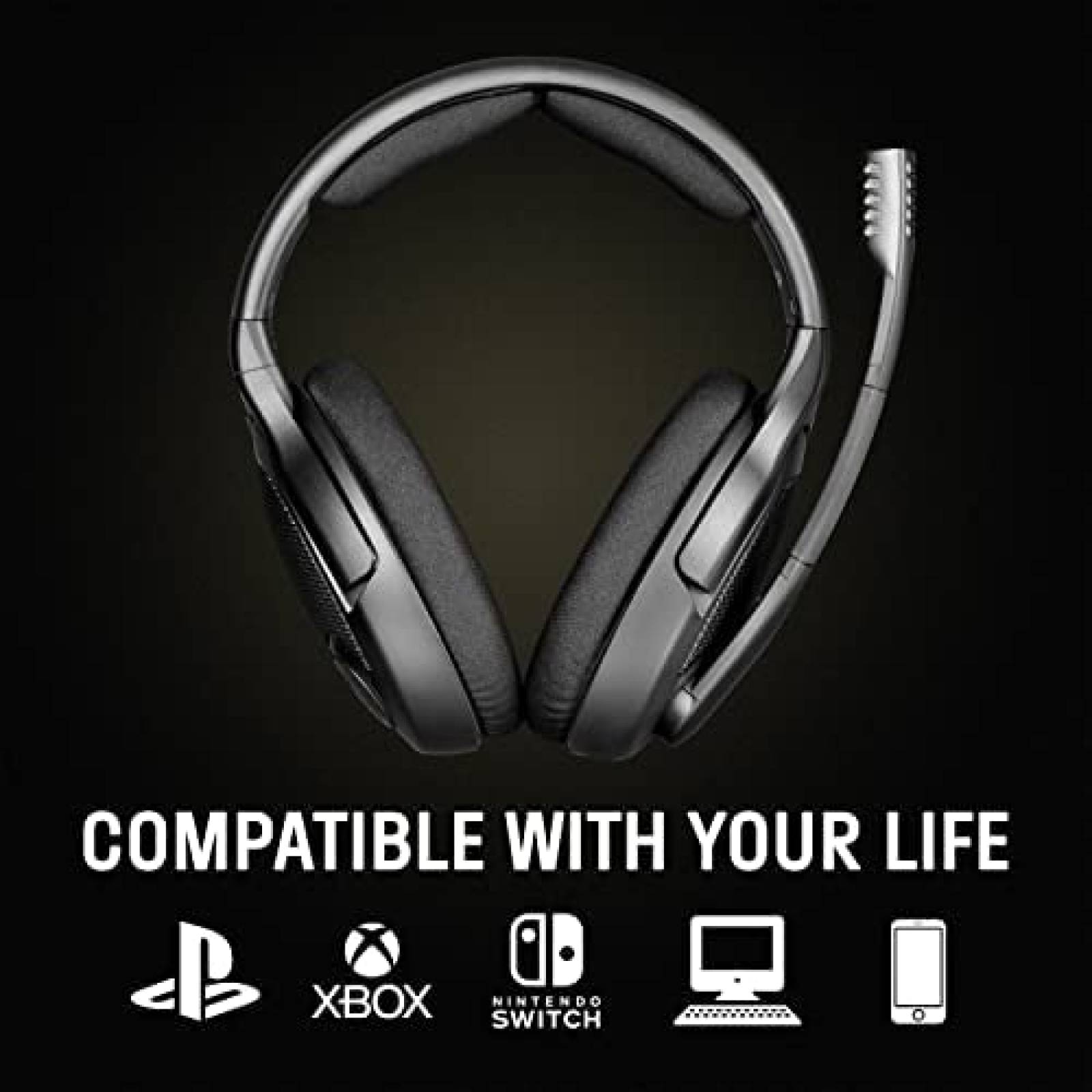 Audifonos Gamer Drop EPOS PC38X Con Cable Microfono -Negro