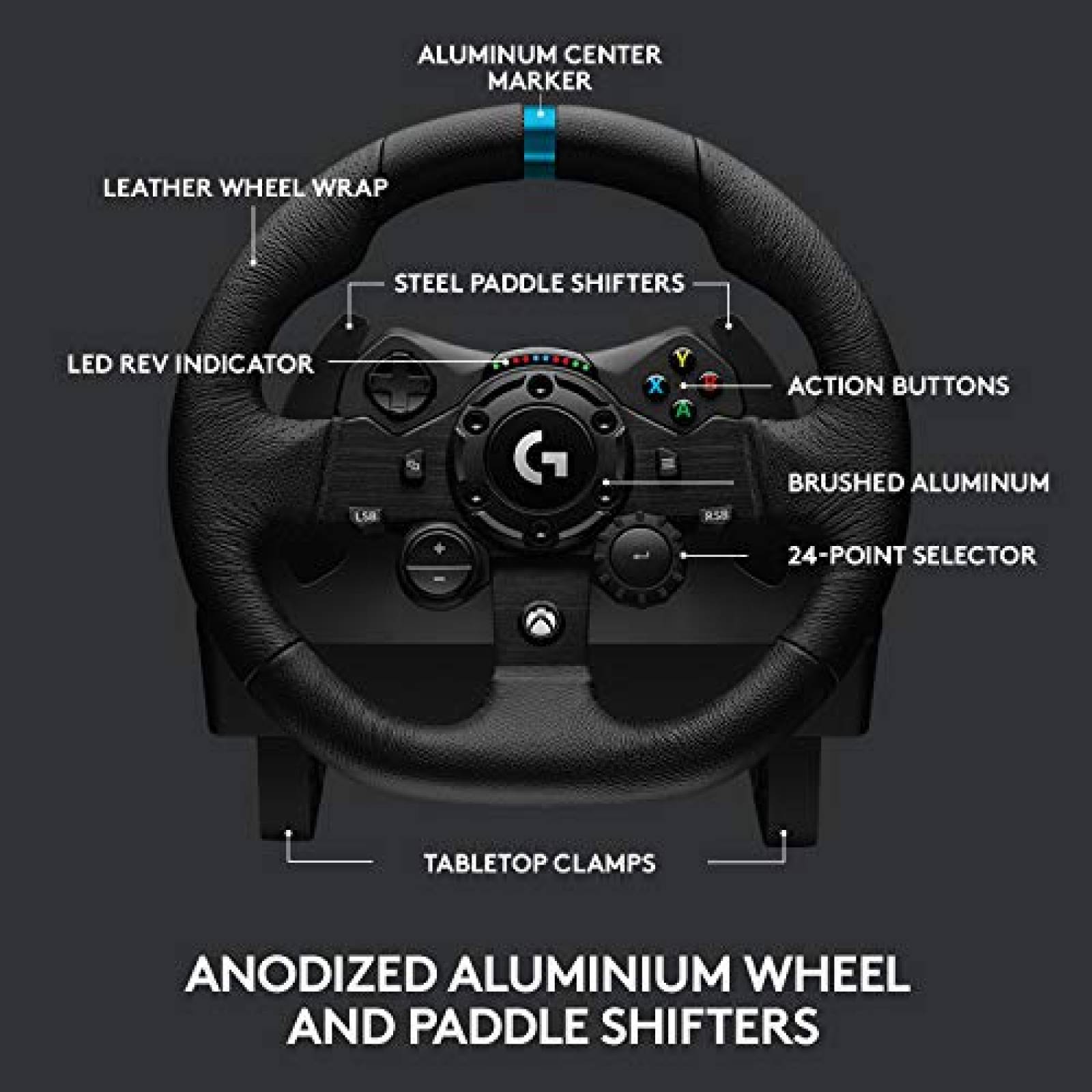 Volante Logitech G923 Para XBOX X/S + Pedales -Negro