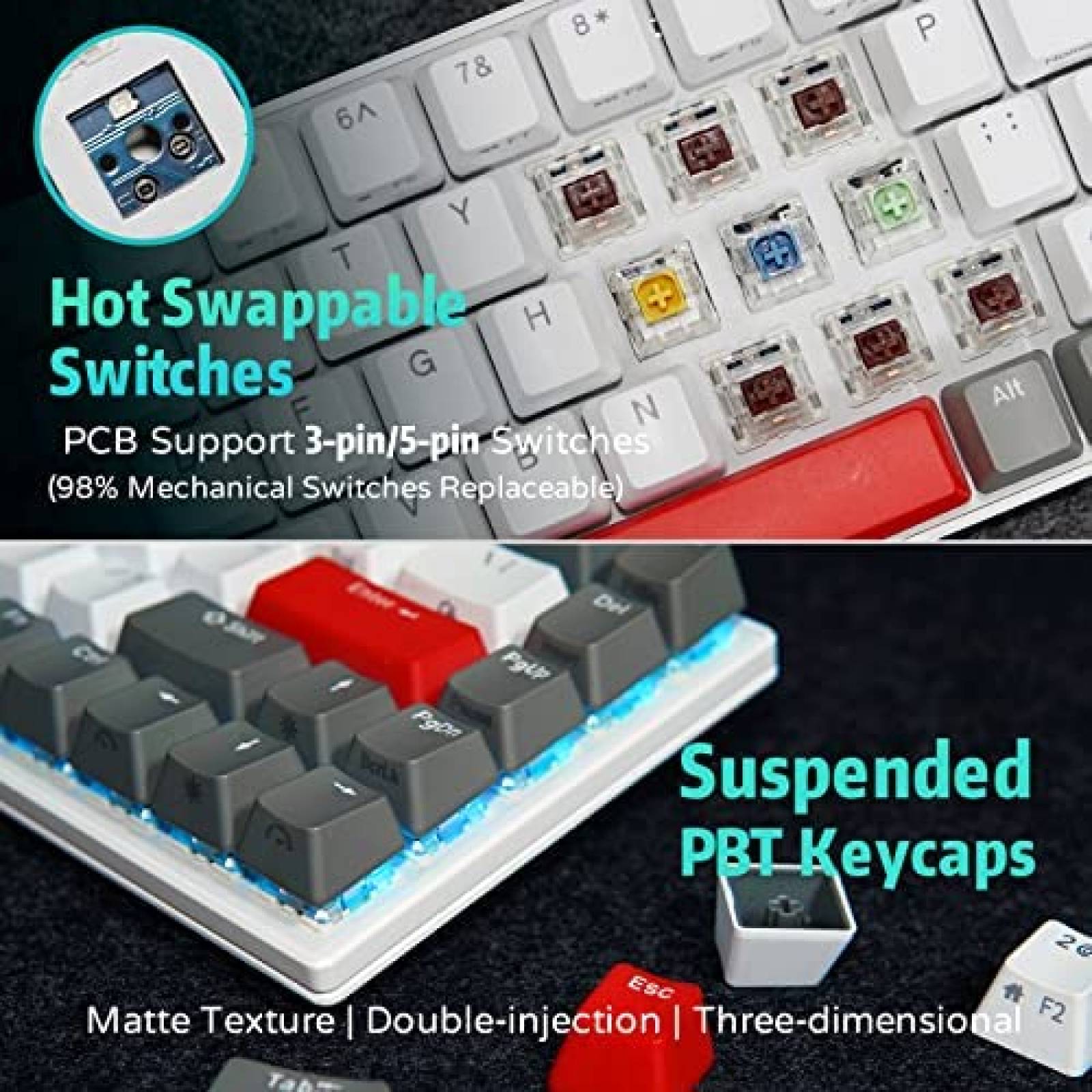 Teclado Inalambrico RK ROYAL KLUDGE RK G68 Bluetooth 5.1