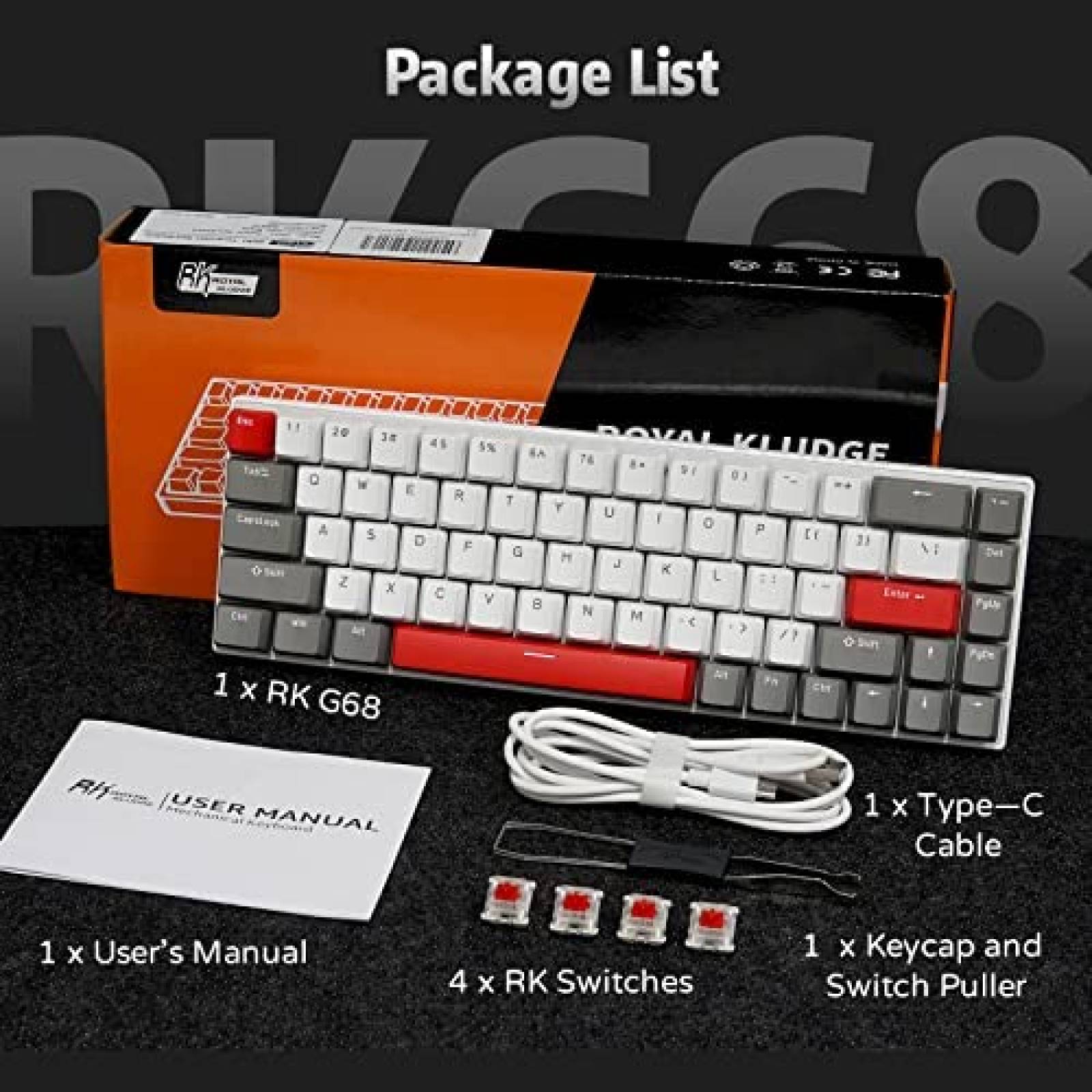Teclado Inalambrico RK ROYAL KLUDGE RK G68 Bluetooth 5.1