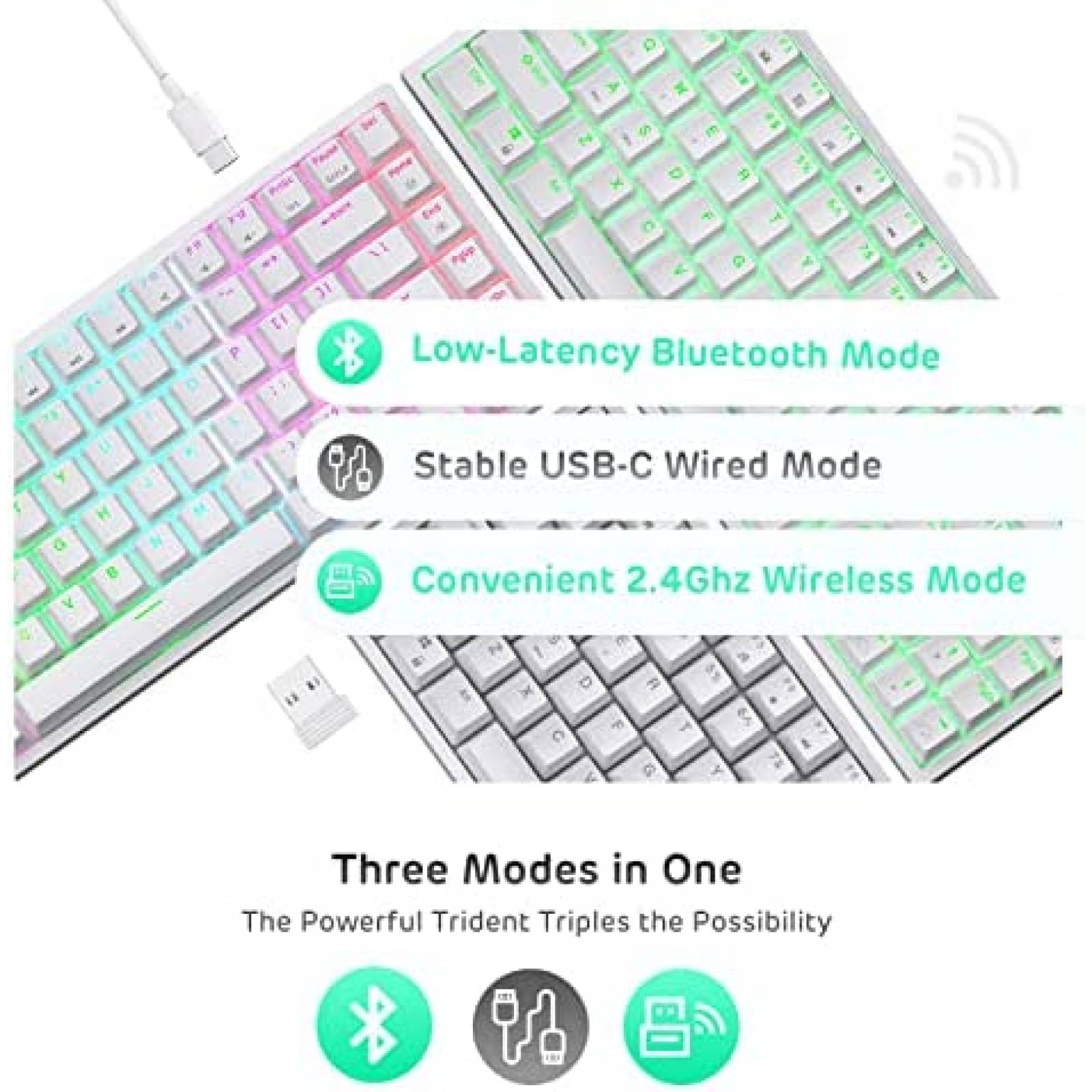 Teclado Inalambrico RK ROYAL KLUDGE RK84 RGB Bluetooth