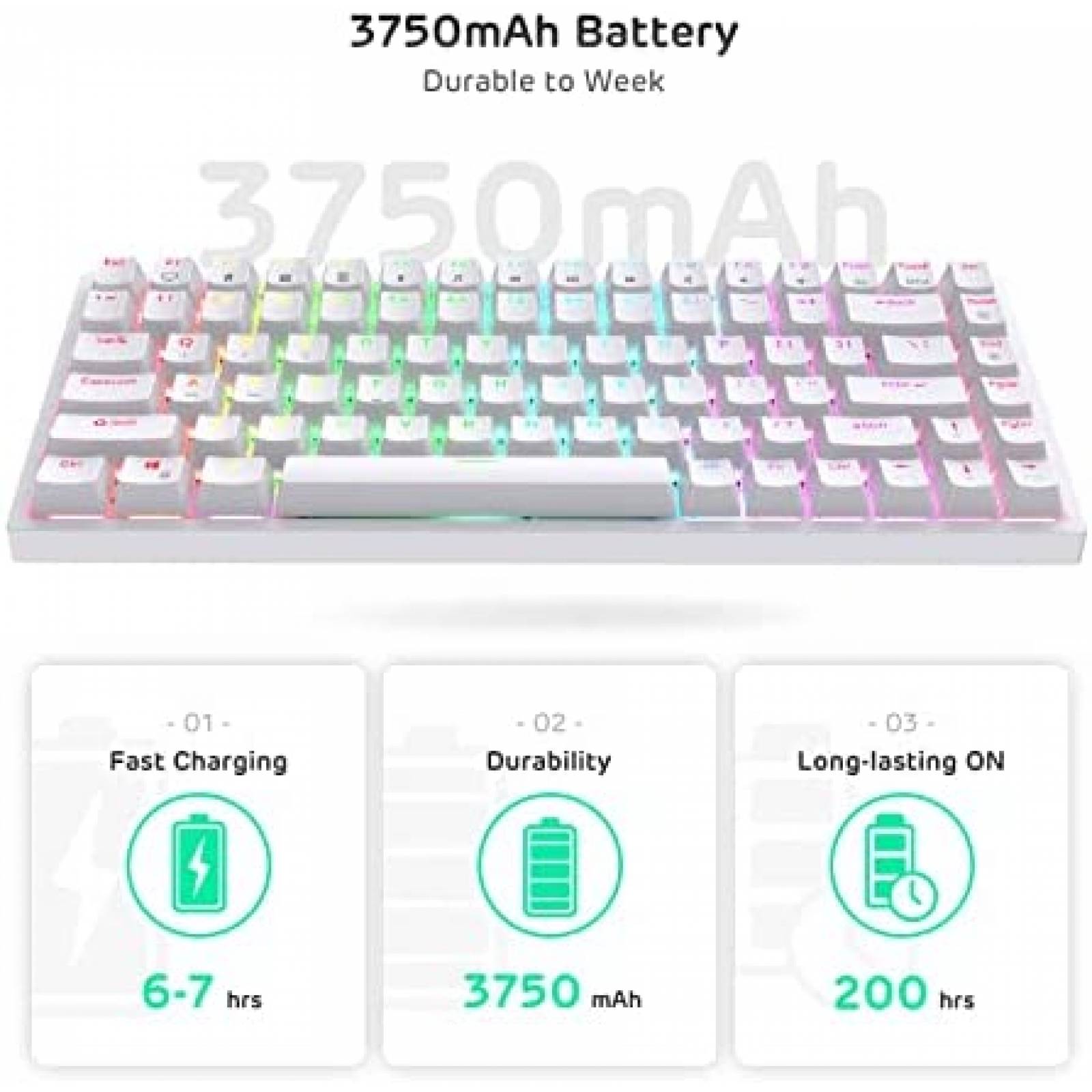 Teclado Inalambrico RK ROYAL KLUDGE RK84 RGB Bluetooth