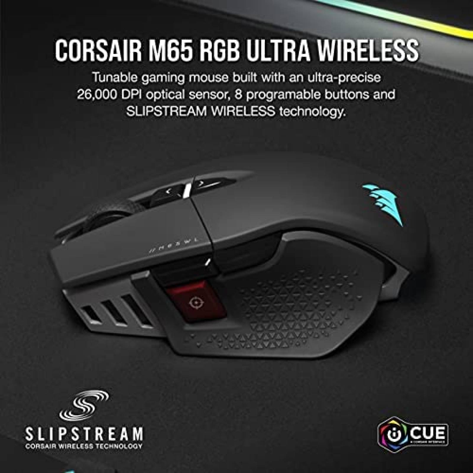 Mouse Corsair M65 RGB Ultra inalámbrico sintonizable FPS