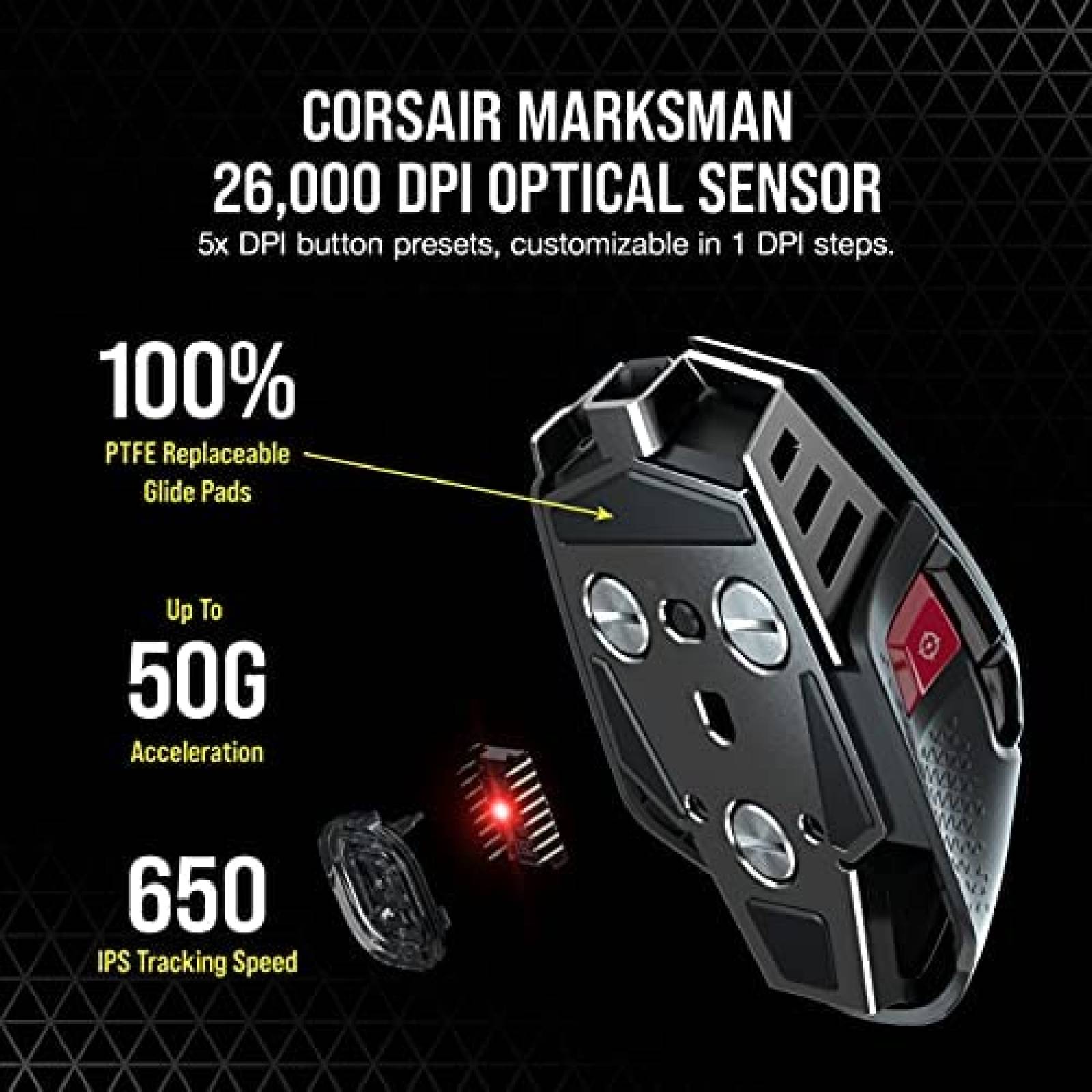 Mouse Corsair M65 RGB Ultra inalámbrico sintonizable FPS