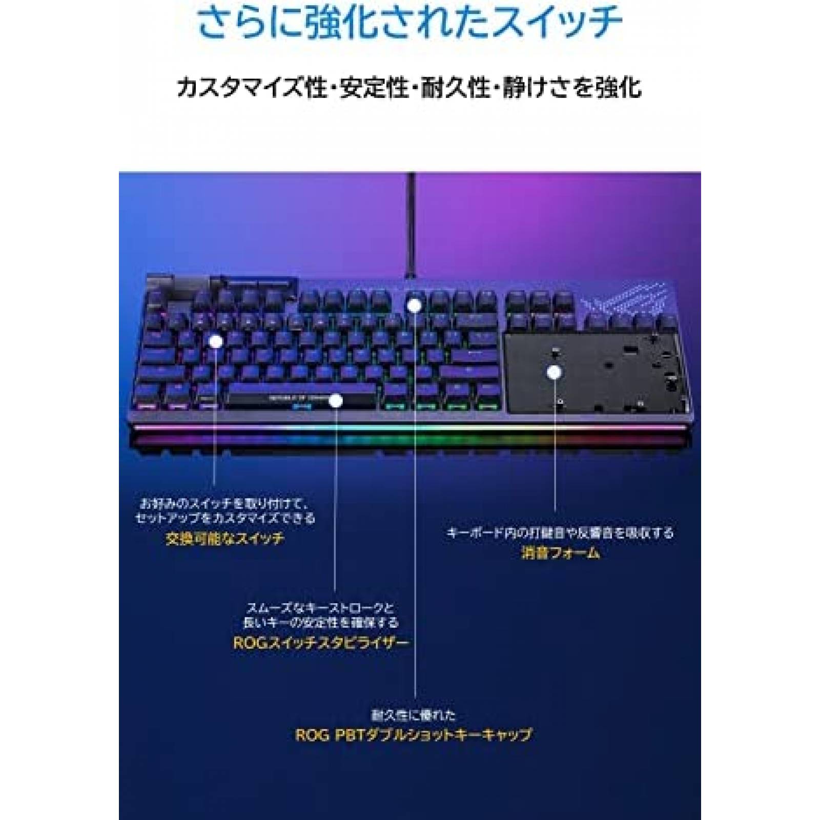 Teclado Gamer Asus ROG Strix Flare II Animate NX Red Switch