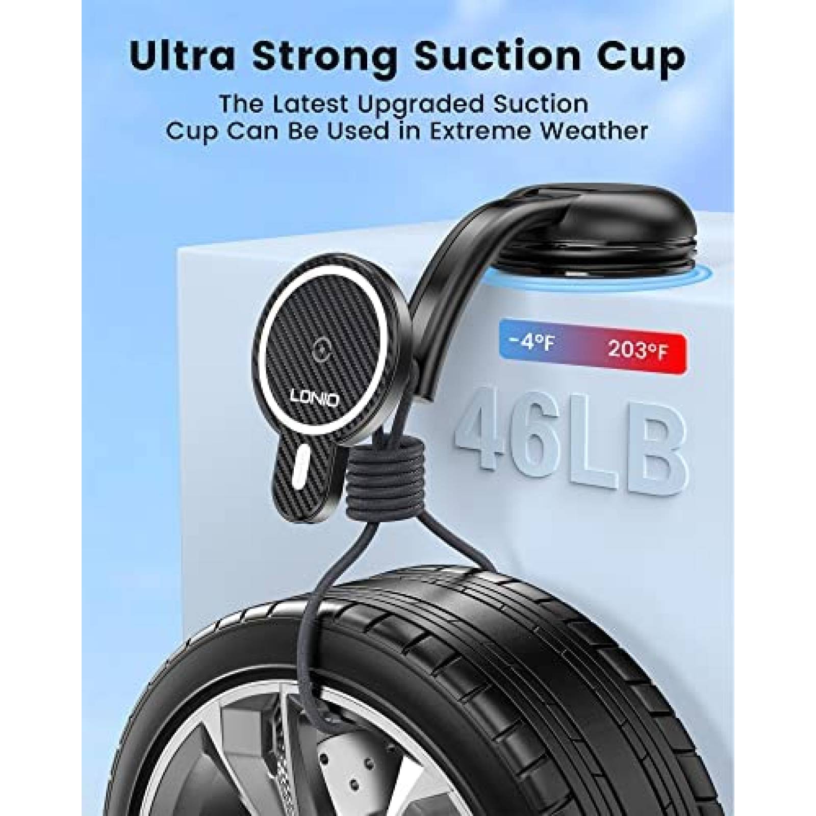 Cargador para Auto LDNIO de 38W con Soporte 360 -Negro