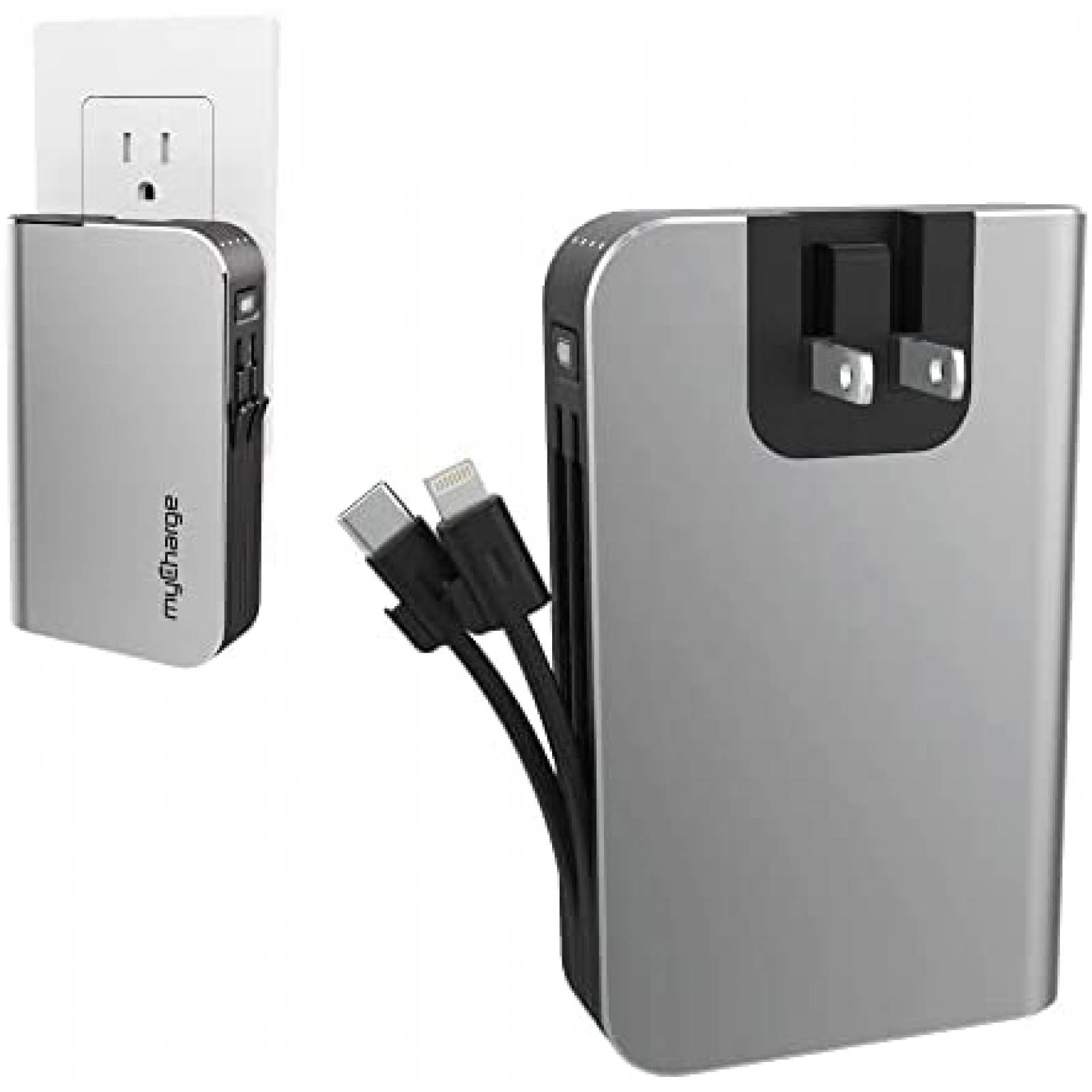 Cargador Portátil myCharge 10050 mHa De Pared PLegable -Gris