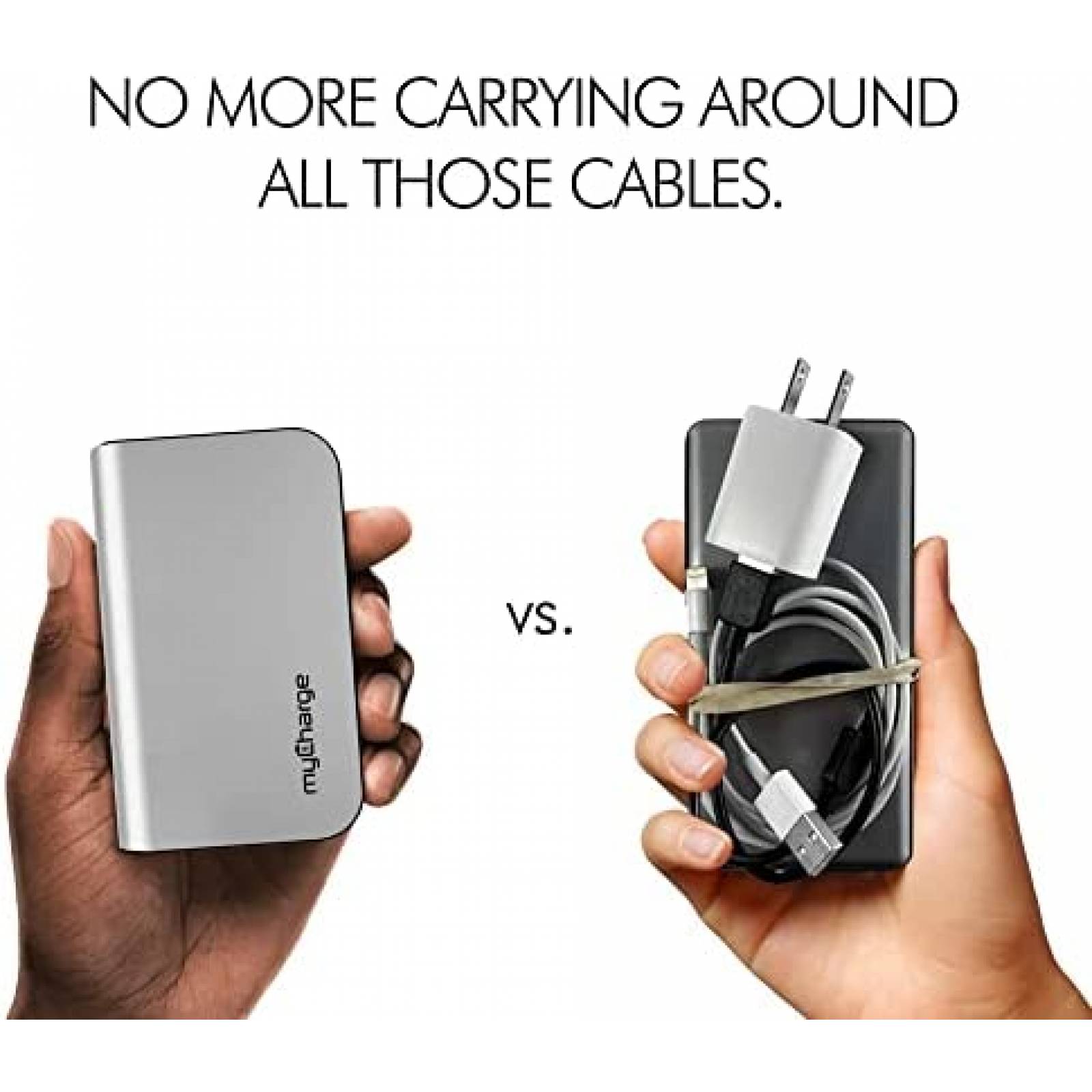 Cargador Portátil myCharge 10050 mHa De Pared PLegable -Gris