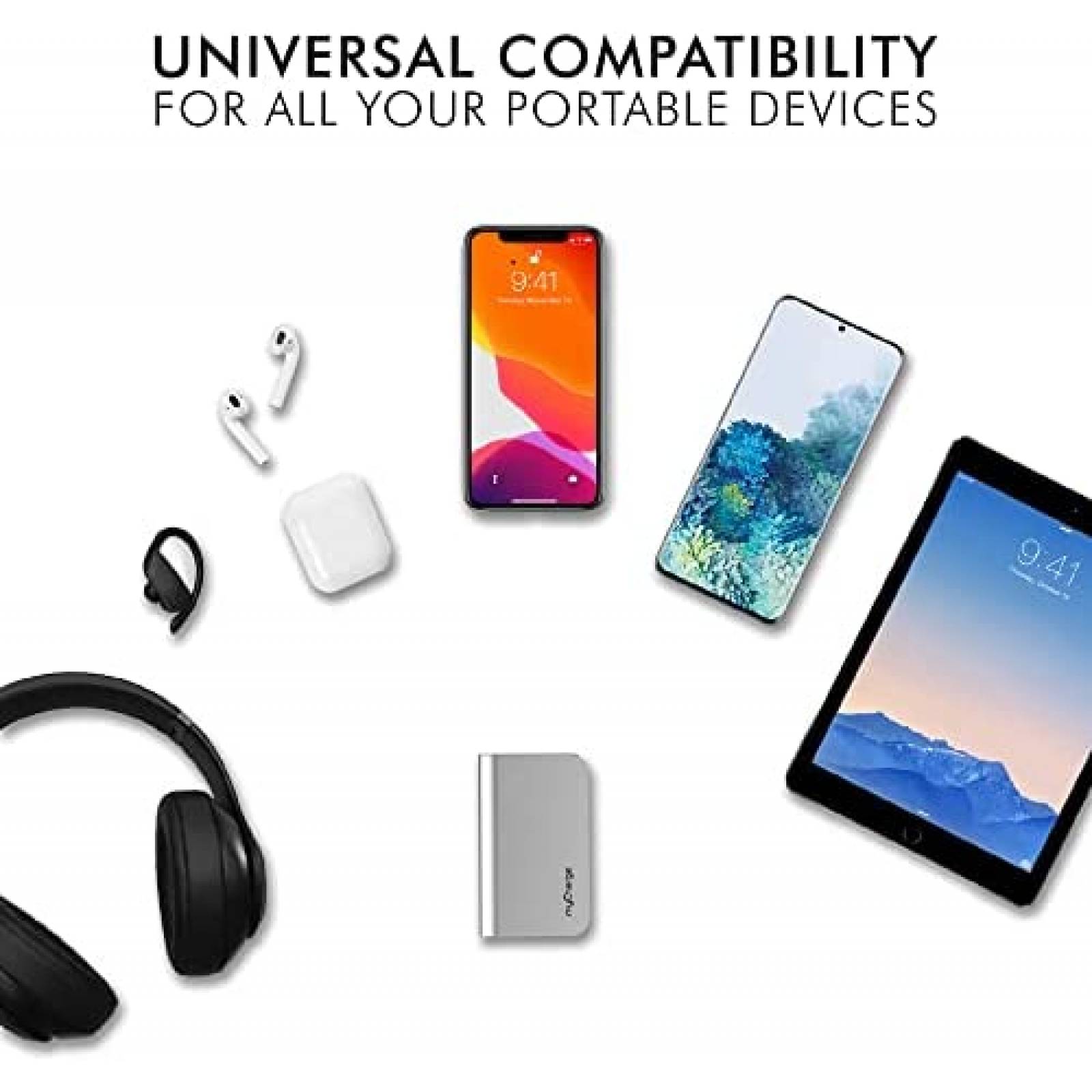 Cargador Portátil myCharge 10050 mHa De Pared PLegable -Gris