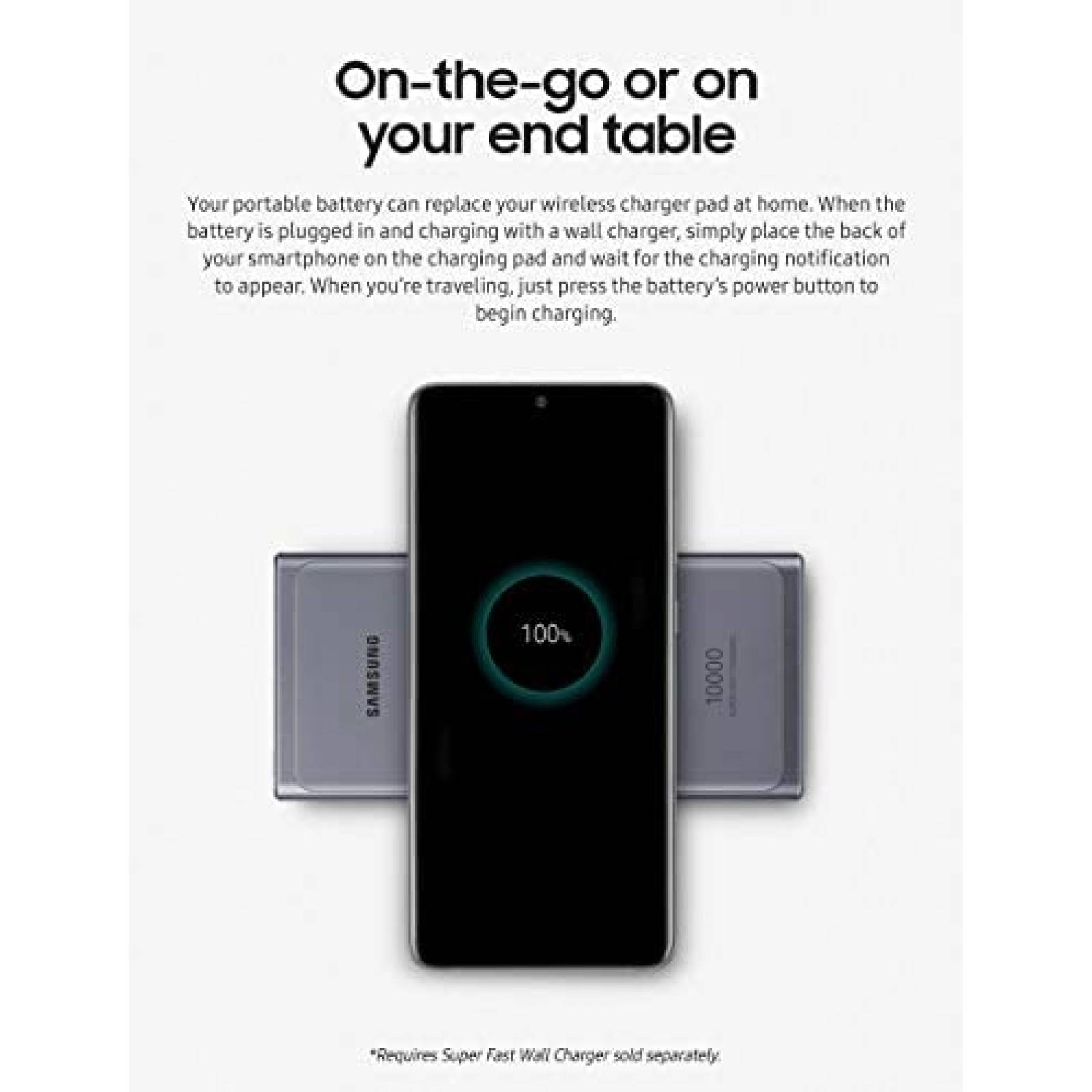 Cargador Portátil Samsung 10,000 mHa USB C Y USB A -Gris
