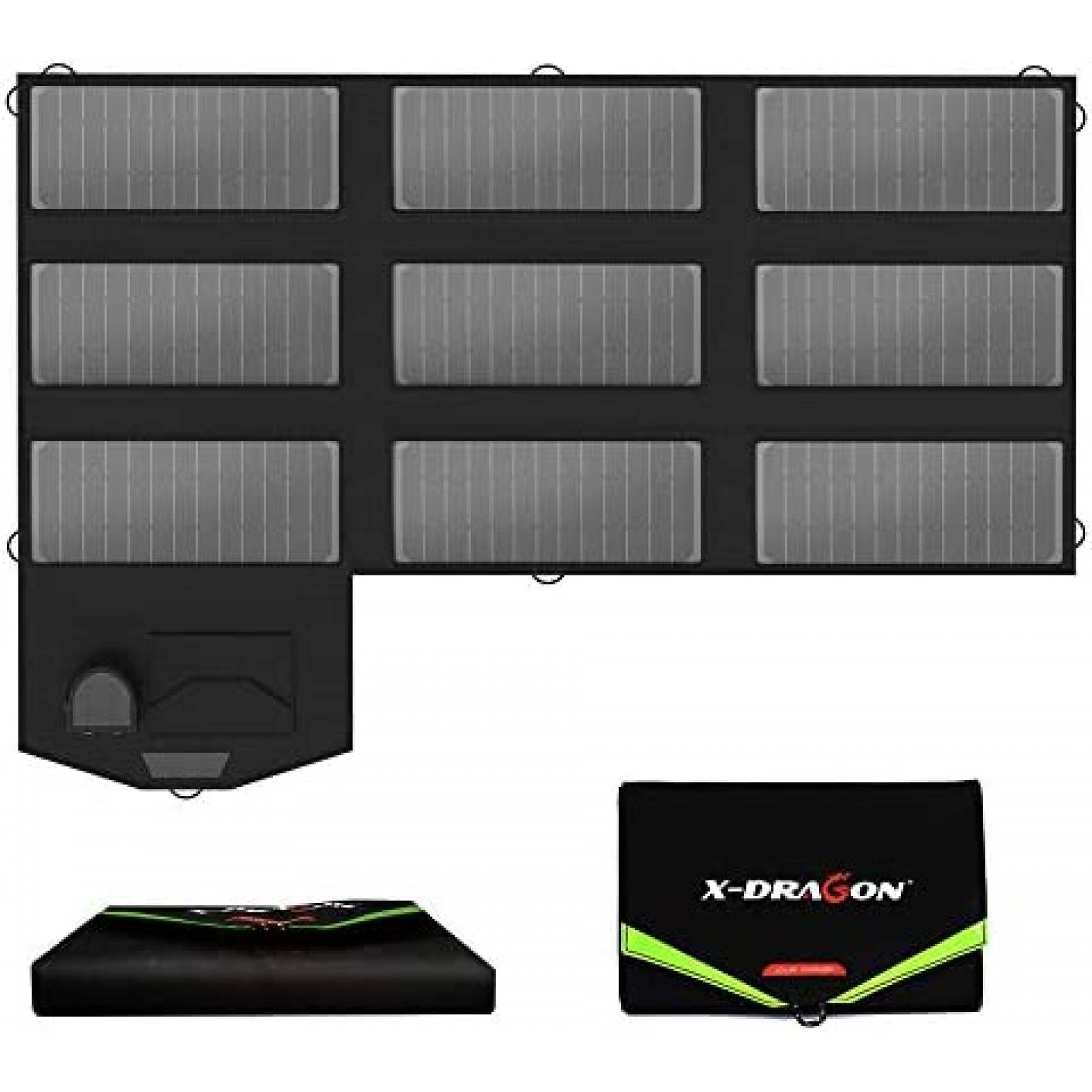 Cargador Solar X-DRAGON Portátil 70W 18V Ajustable -Negro