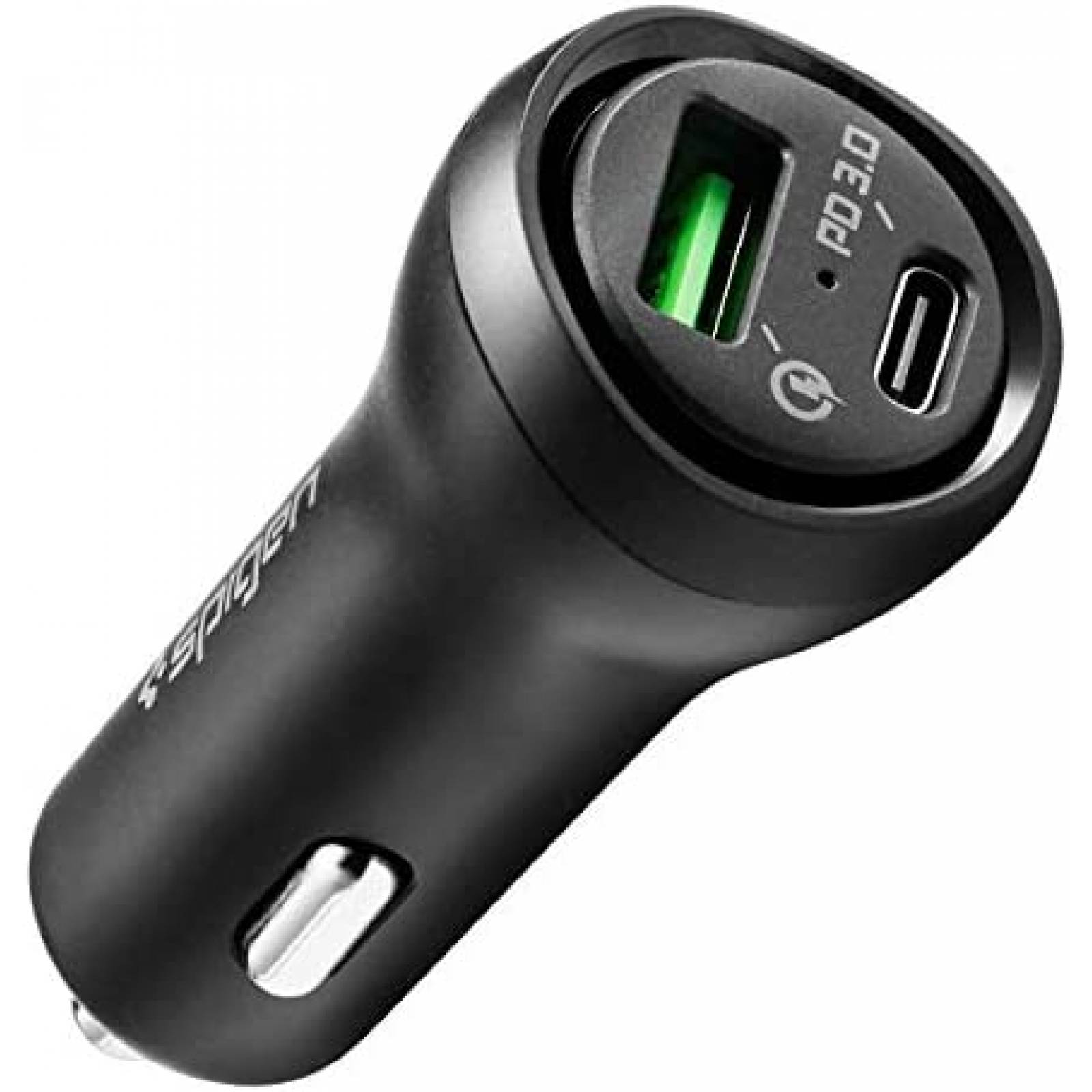 Soporte Spigen Para Celular + Cargador Para Coche 45W -Negro