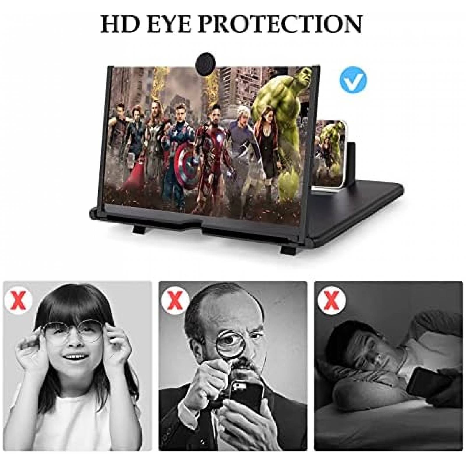 Lupa de Pantalla Aircover Para Teléfono Plegable -Negro