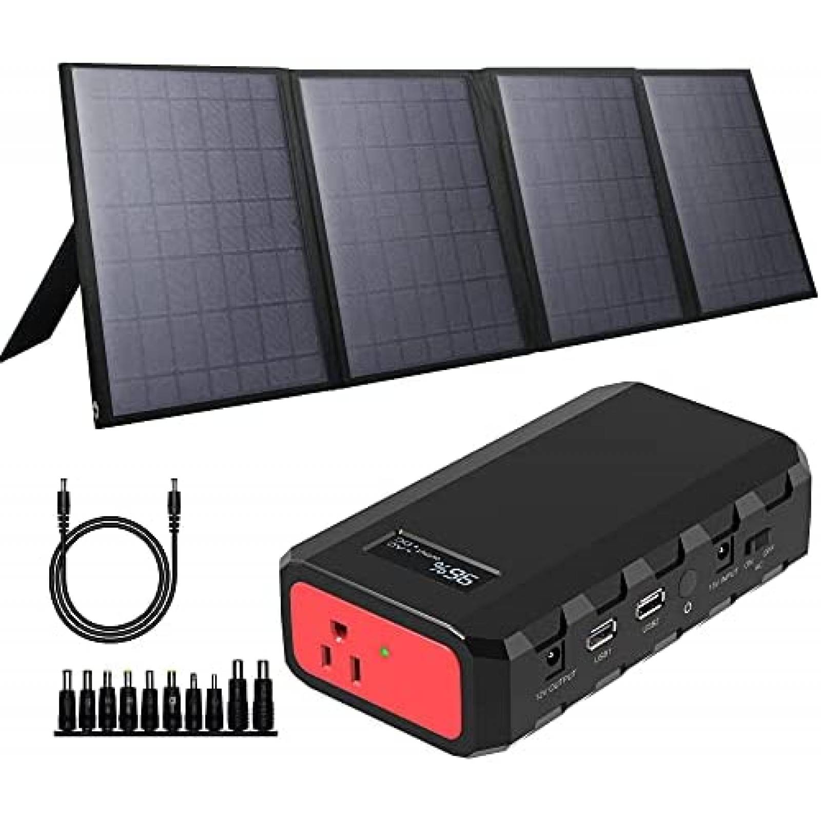 Cargador Solar SinKeu de 88.8Wh/65Watts USB -Negro