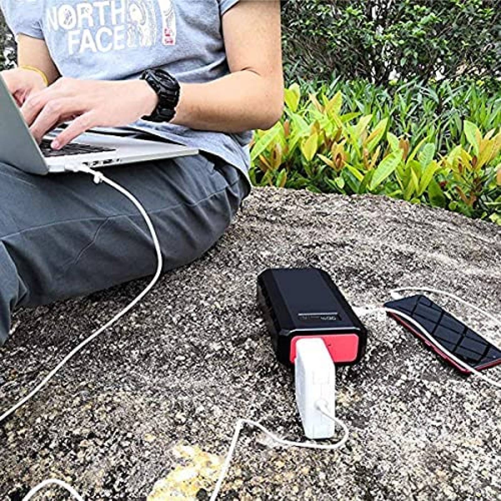 Cargador Solar SinKeu de 88.8Wh/65Watts USB -Negro