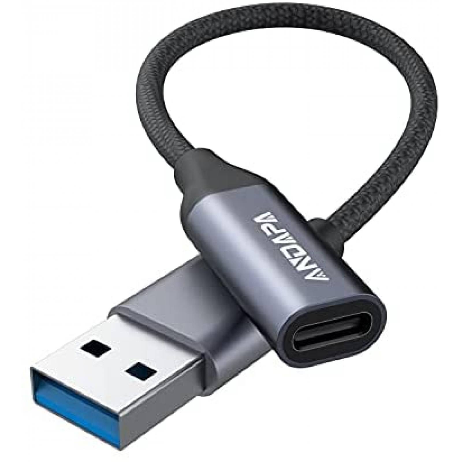 Adaptador USB C ANDAPA USB C hembra a USB macho -Gris