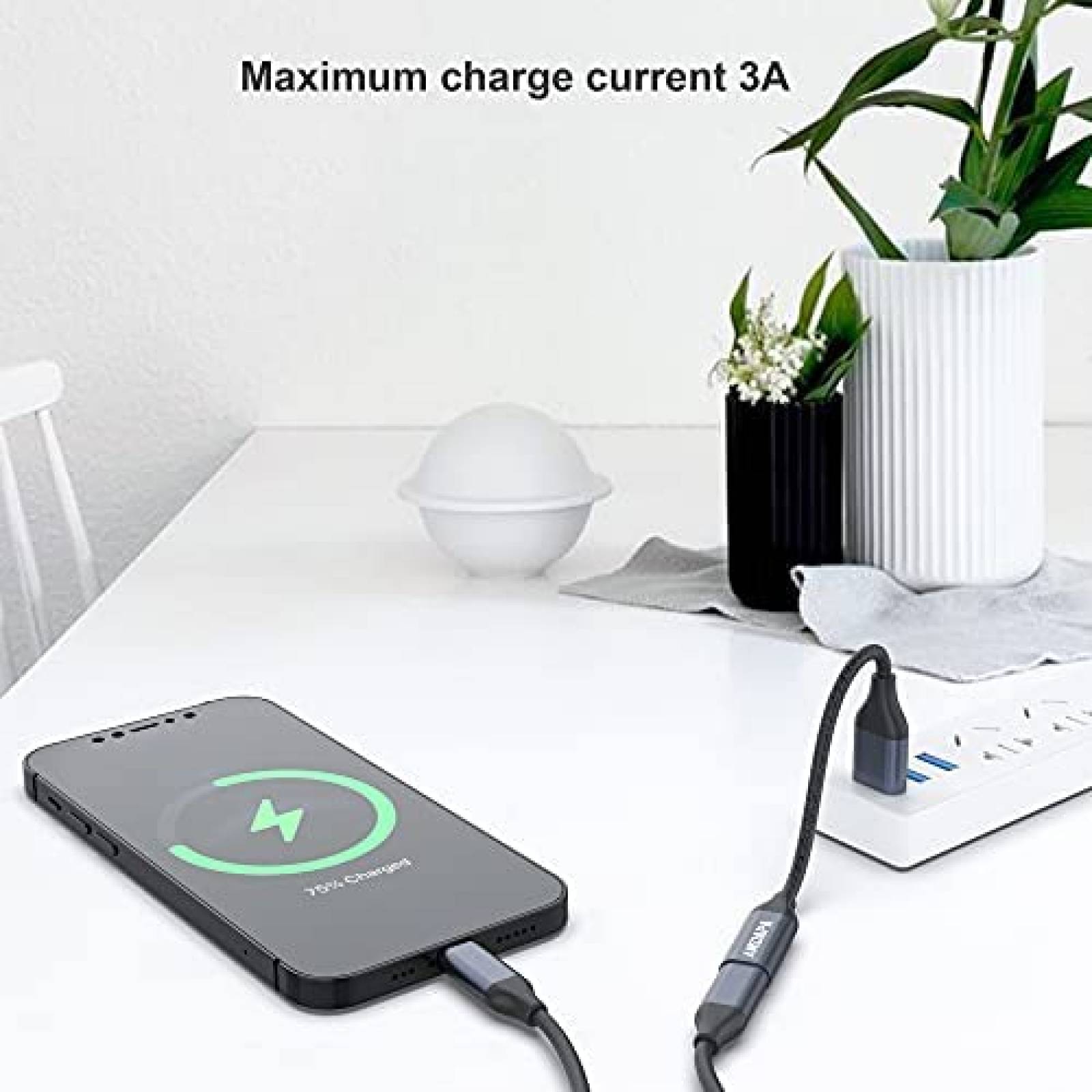 Adaptador USB C ANDAPA USB C hembra a USB macho -Gris