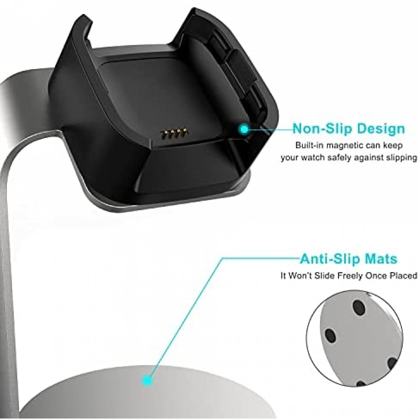 Soporte para reloj Kmasic para Fitbit Versa 2 de carga -Gris