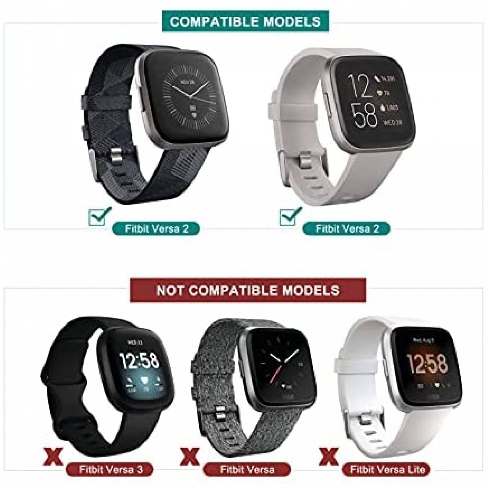 Soporte para reloj Kmasic para Fitbit Versa 2 de carga -Gris