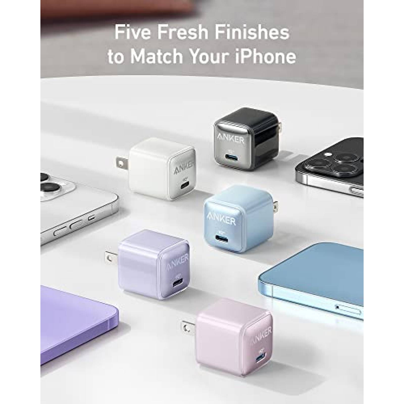 Cargador Anker Nano Pro USB C 20W Compacto Compatible
