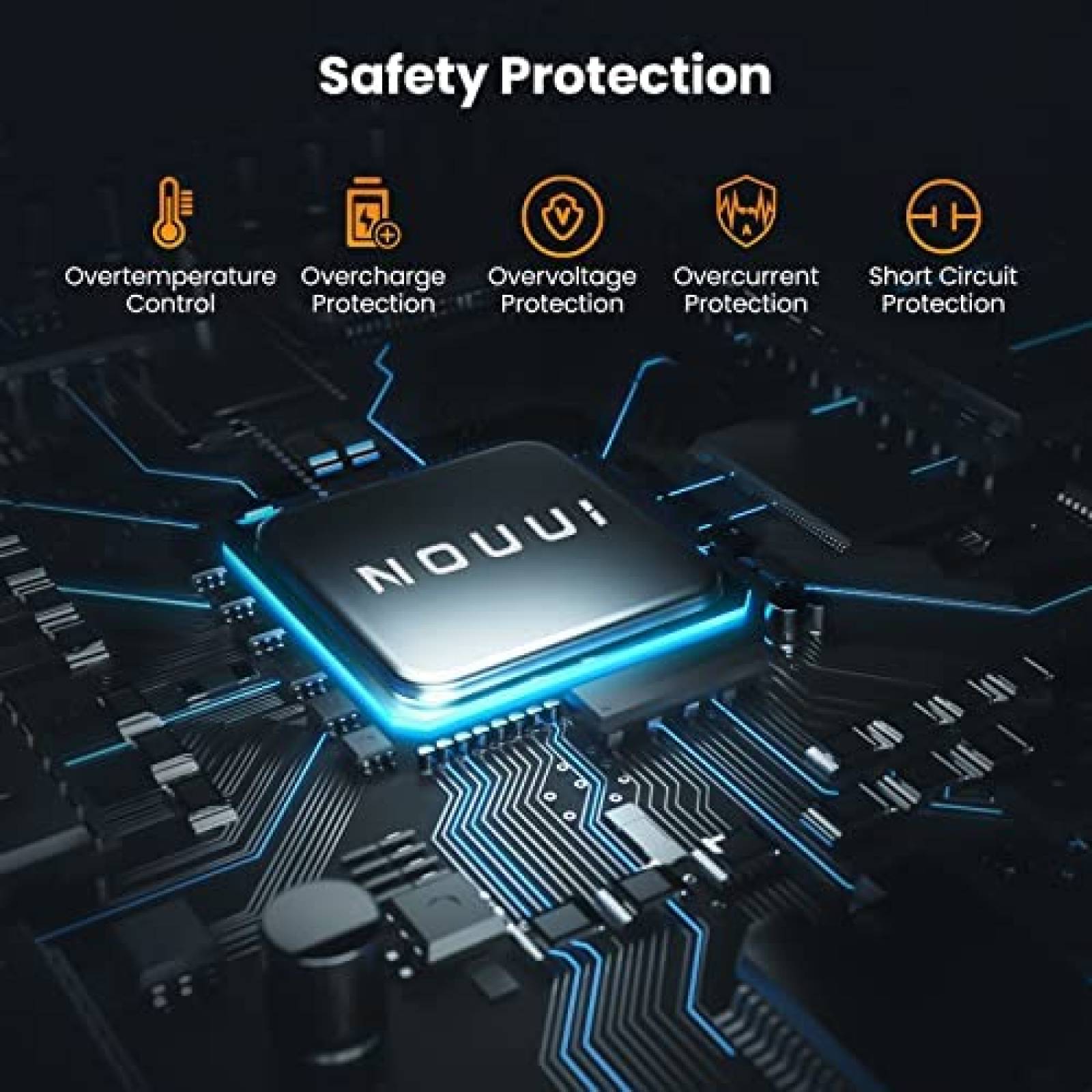 Adaptador de Cargador NOUUI con 4 Puertos USB -Negro